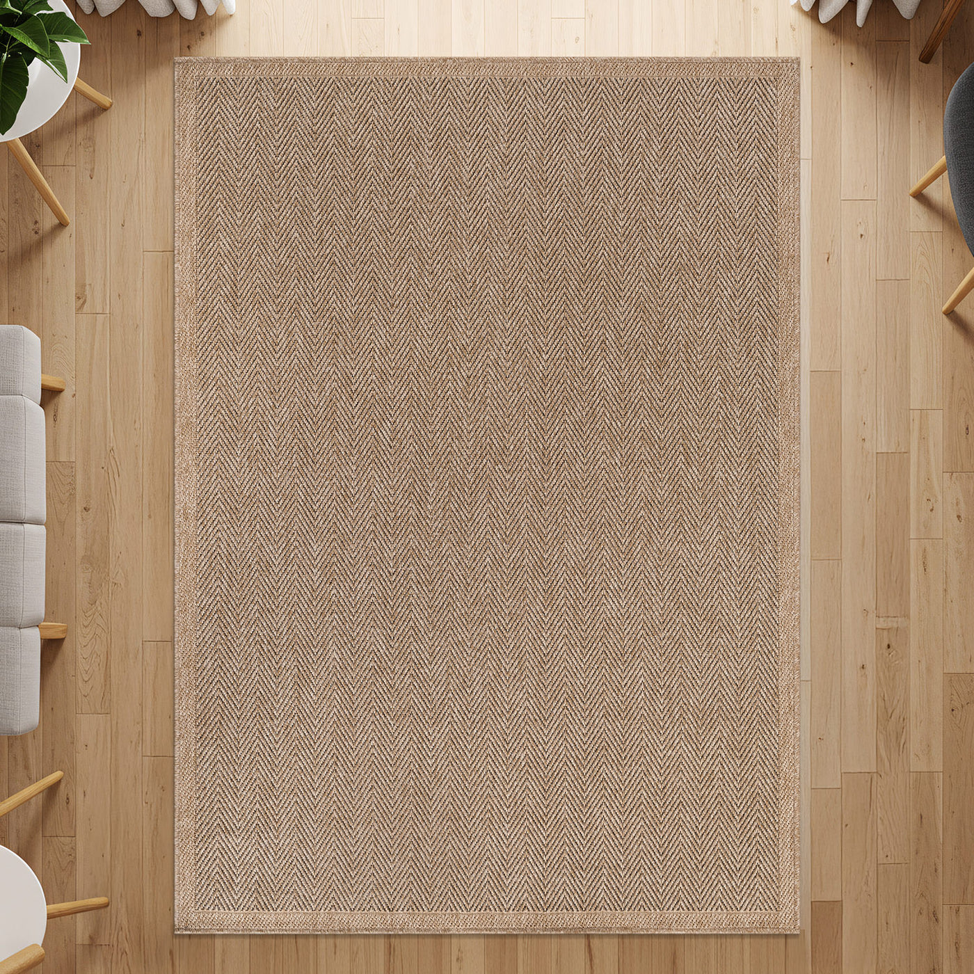 Fiora Natural 1 Jute-Look Area Rug | Hose & Go Cleaning