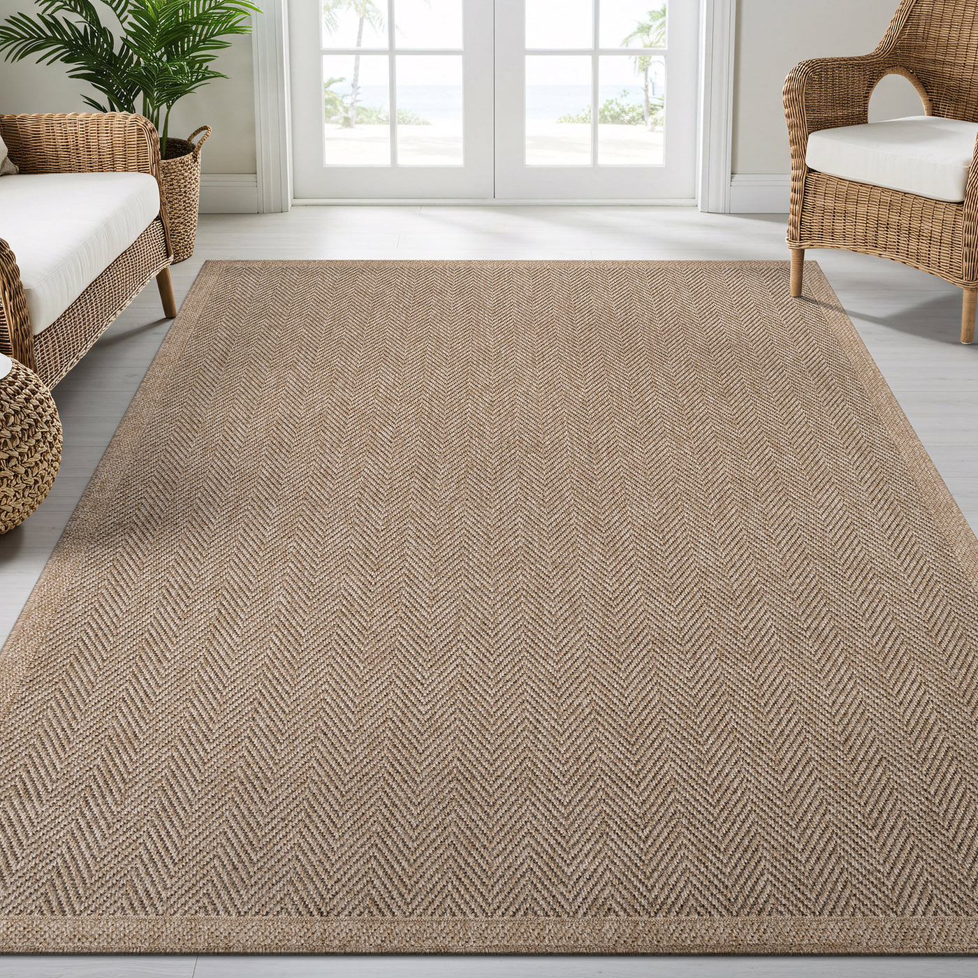 Fiora Natural 1 Jute-Look Area Rug | Hose & Go Cleaning