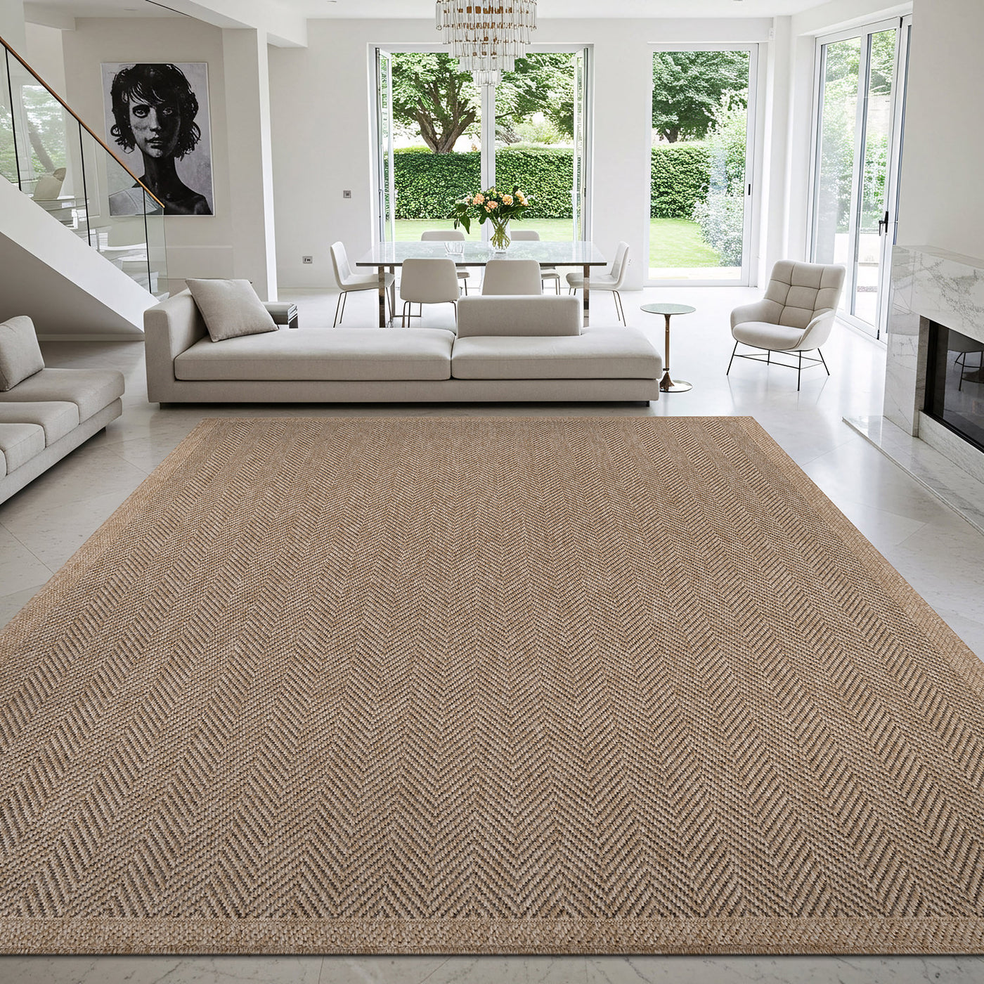 Fiora Natural 1 Jute-Look Area Rug | Hose & Go Cleaning