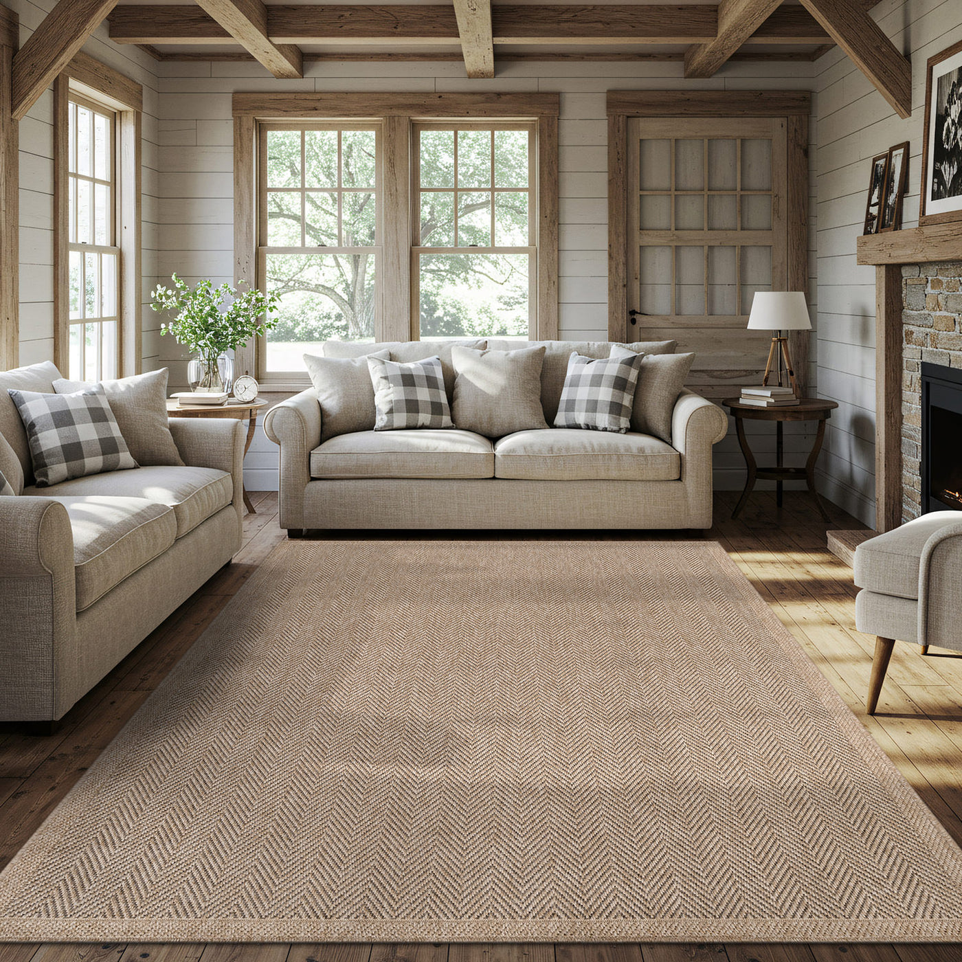 Fiora Natural 1 Jute-Look Area Rug | Hose & Go Cleaning