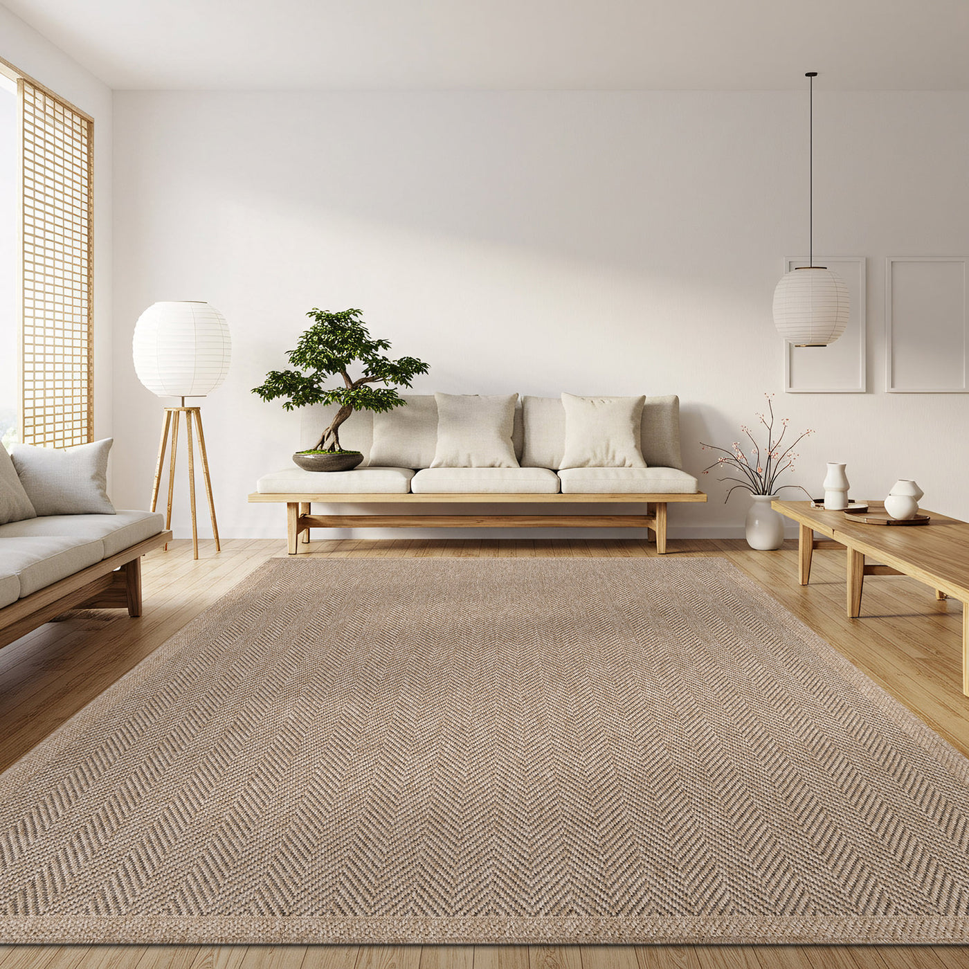 Fiora Natural 1 Jute-Look Area Rug | Hose & Go Cleaning