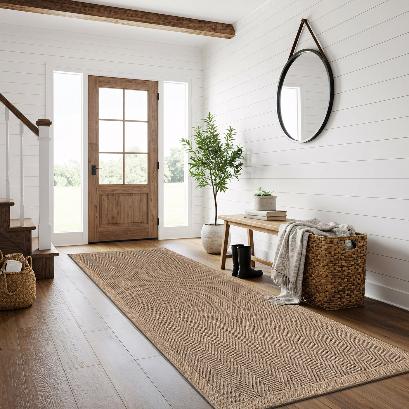 Fiora Natural 1 Jute-Look Area Rug | Hose & Go Cleaning