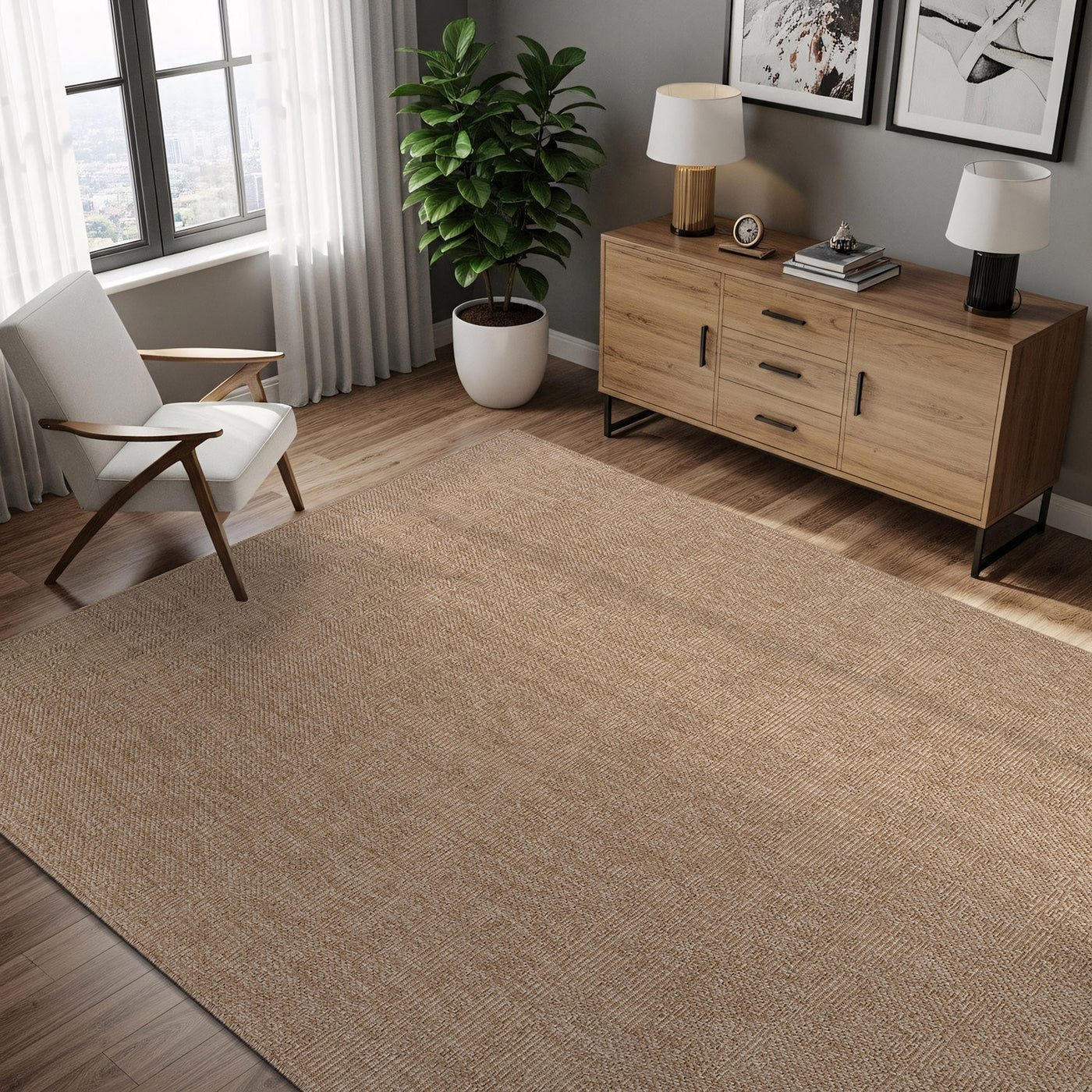 Fiora Natural 2 Jute-Look Rug | Zero-Stress Decor