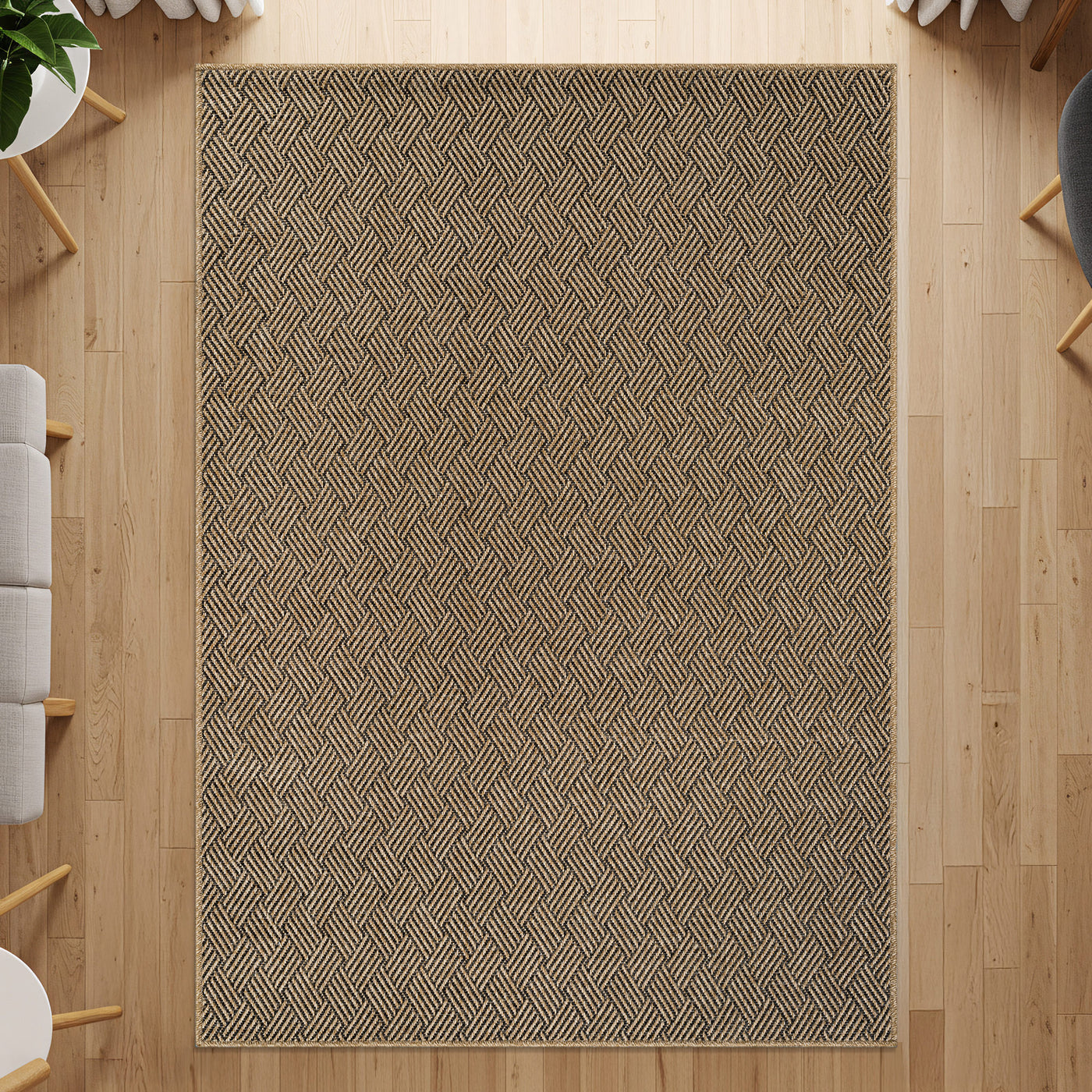 Woolen Natural Easy Jute-Look Rug | Indoor/Outdoor Washable