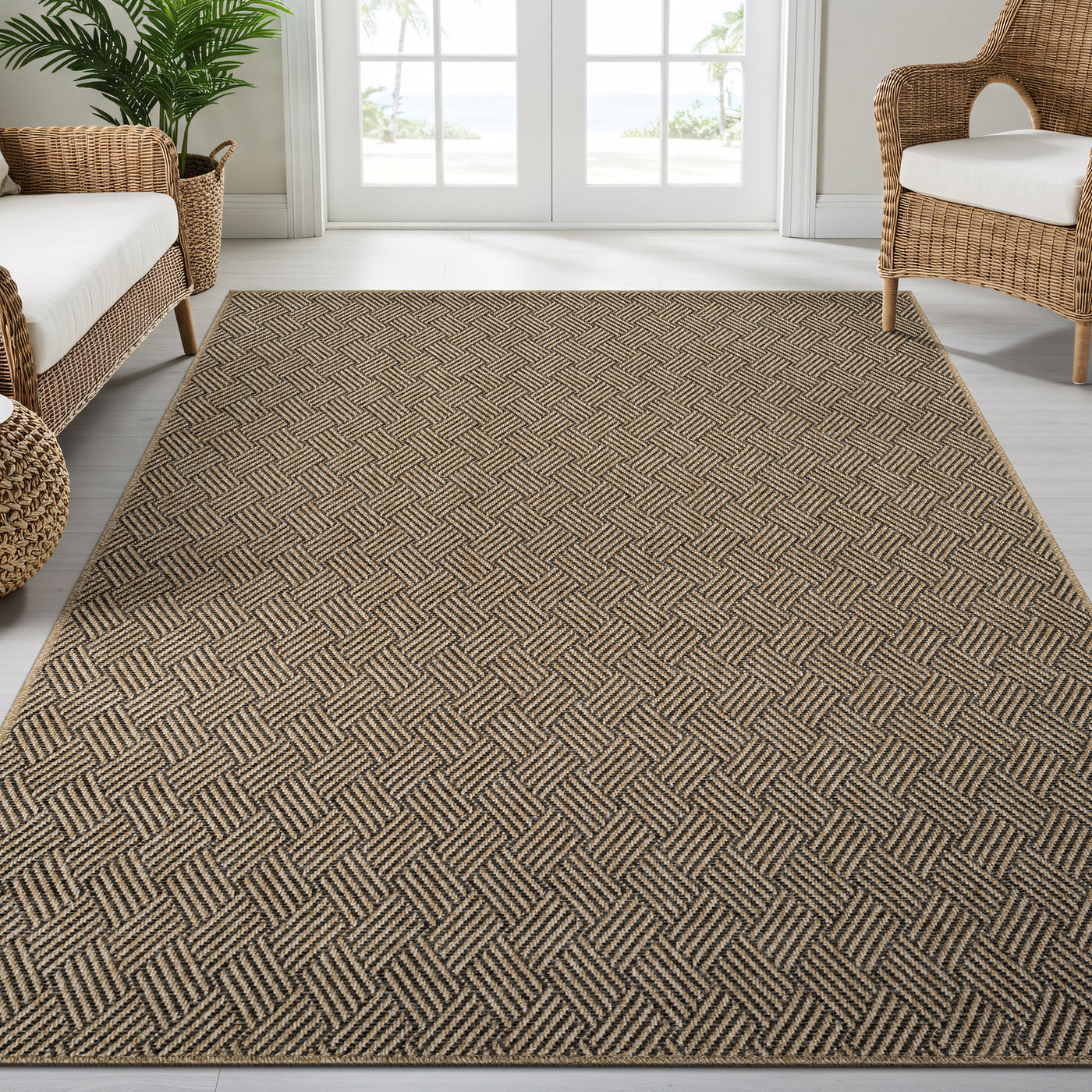 Woolen Natural Easy Jute-Look Rug | Indoor/Outdoor Washable