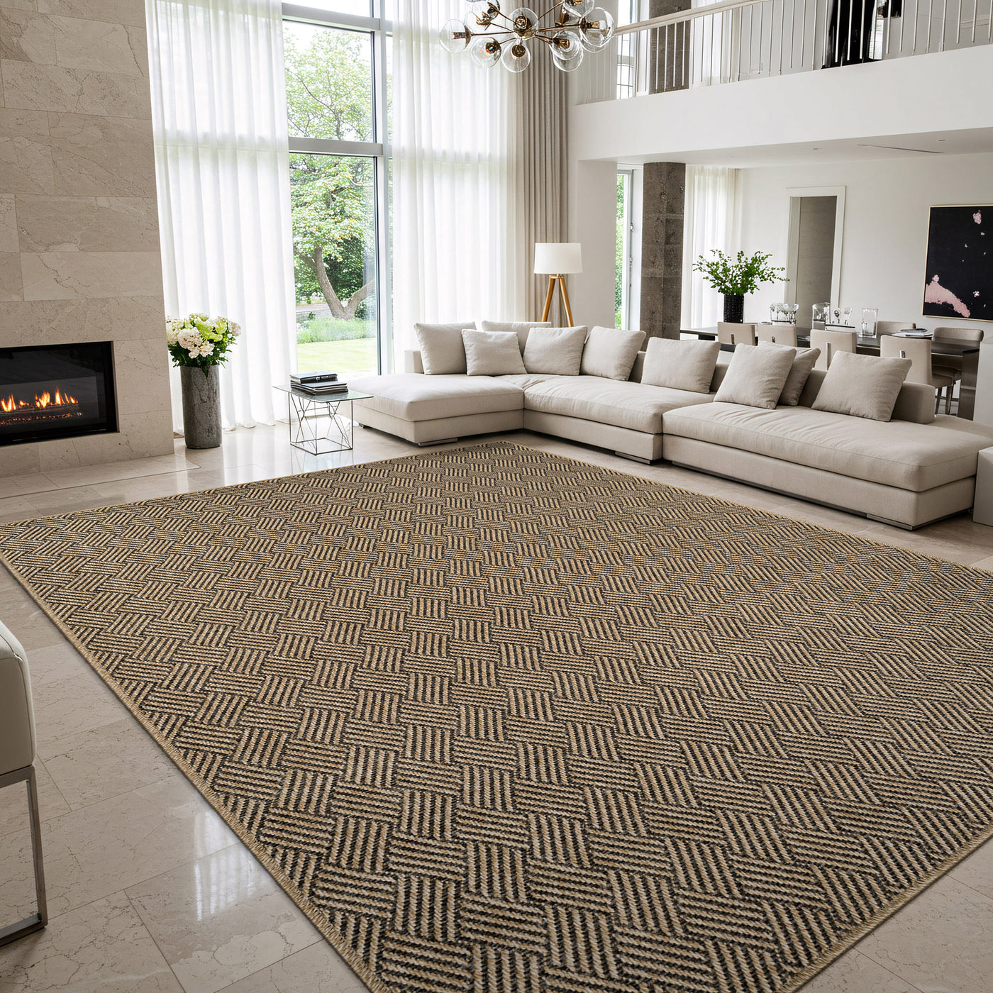 Woolen Natural Easy Jute-Look Rug | Indoor/Outdoor Washable