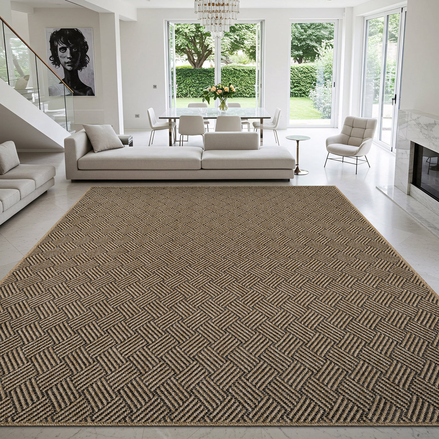 Woolen Natural Easy Jute-Look Rug | Indoor/Outdoor Washable
