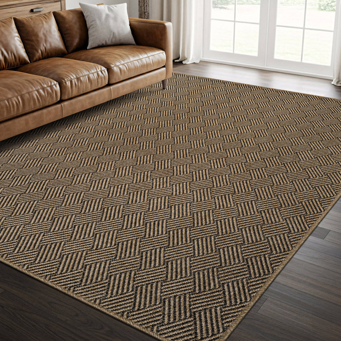 Woolen Natural Easy Jute-Look Rug | Indoor/Outdoor Washable