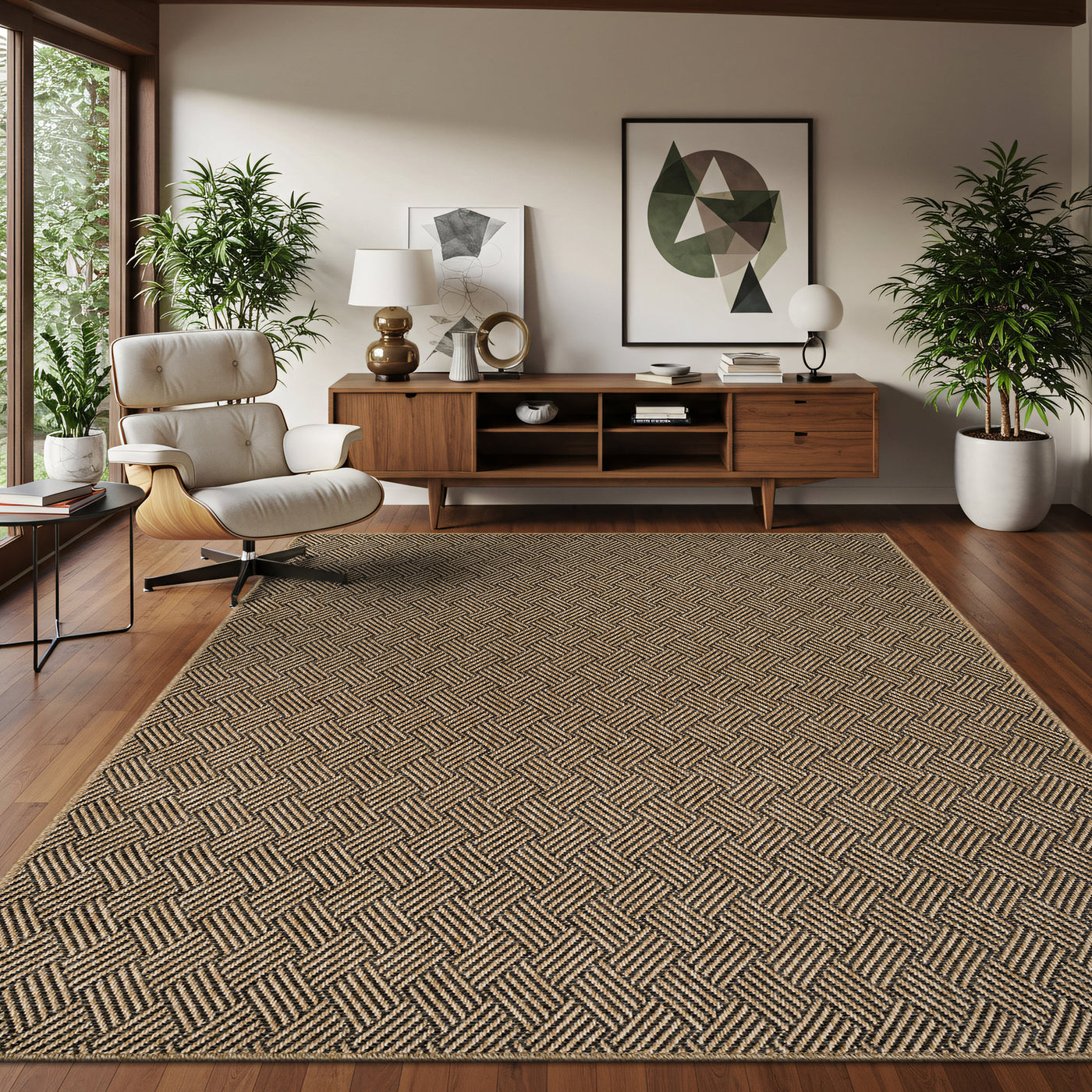Woolen Natural Easy Jute-Look Rug | Indoor/Outdoor Washable