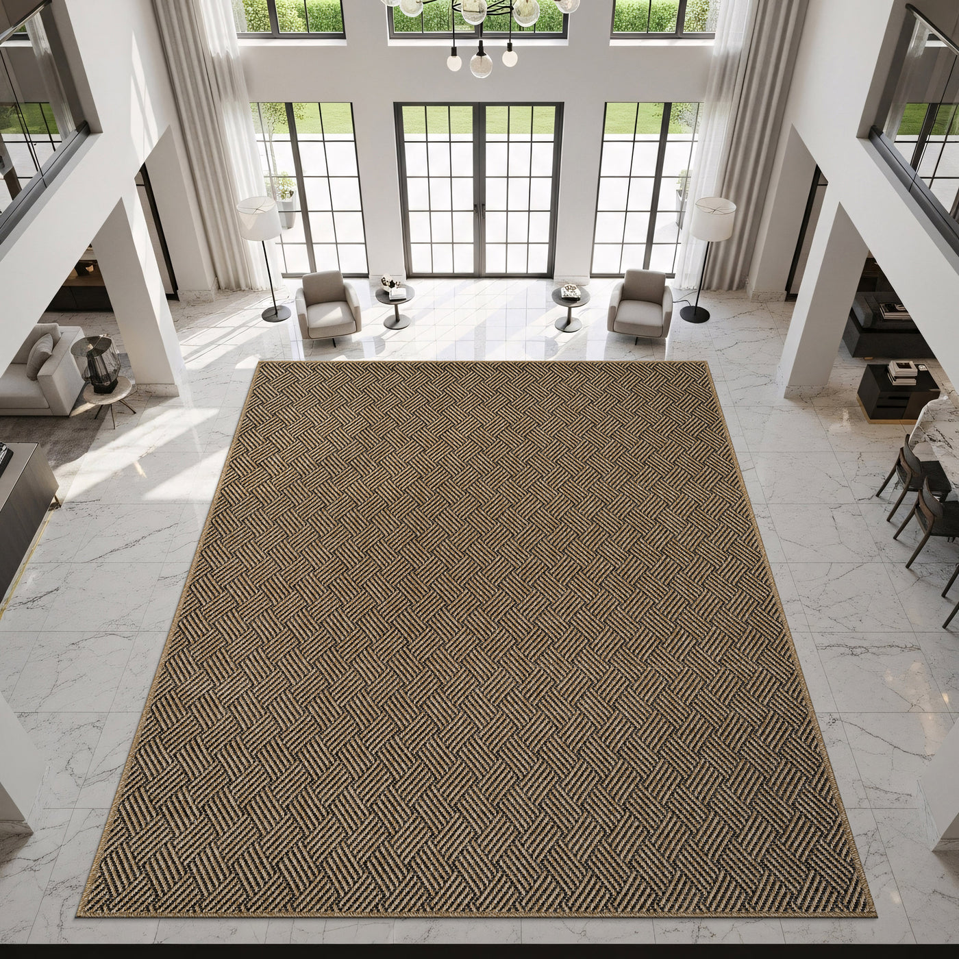 Woolen Natural Easy Jute-Look Rug | Indoor/Outdoor Washable