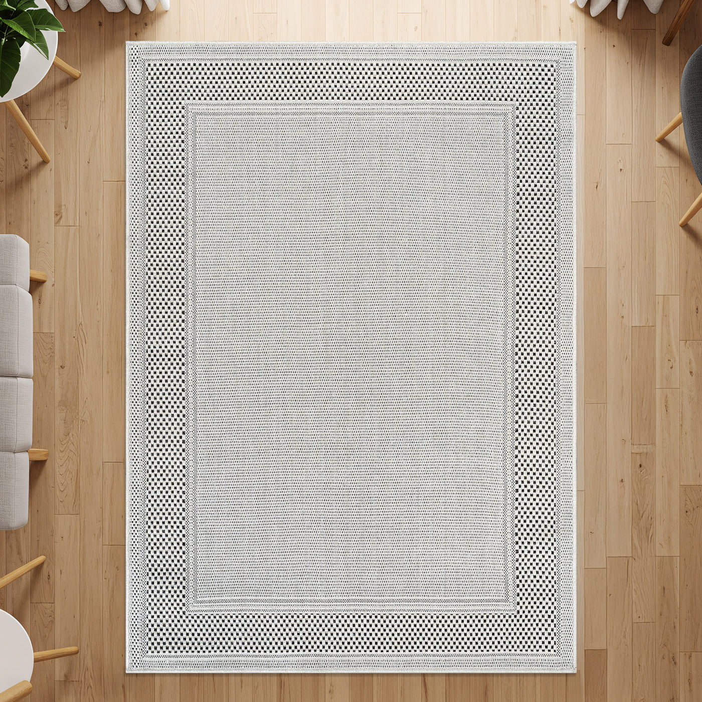 Fiora Bone 6 Jute-Look Rug | Indoor/Outdoor Elegance