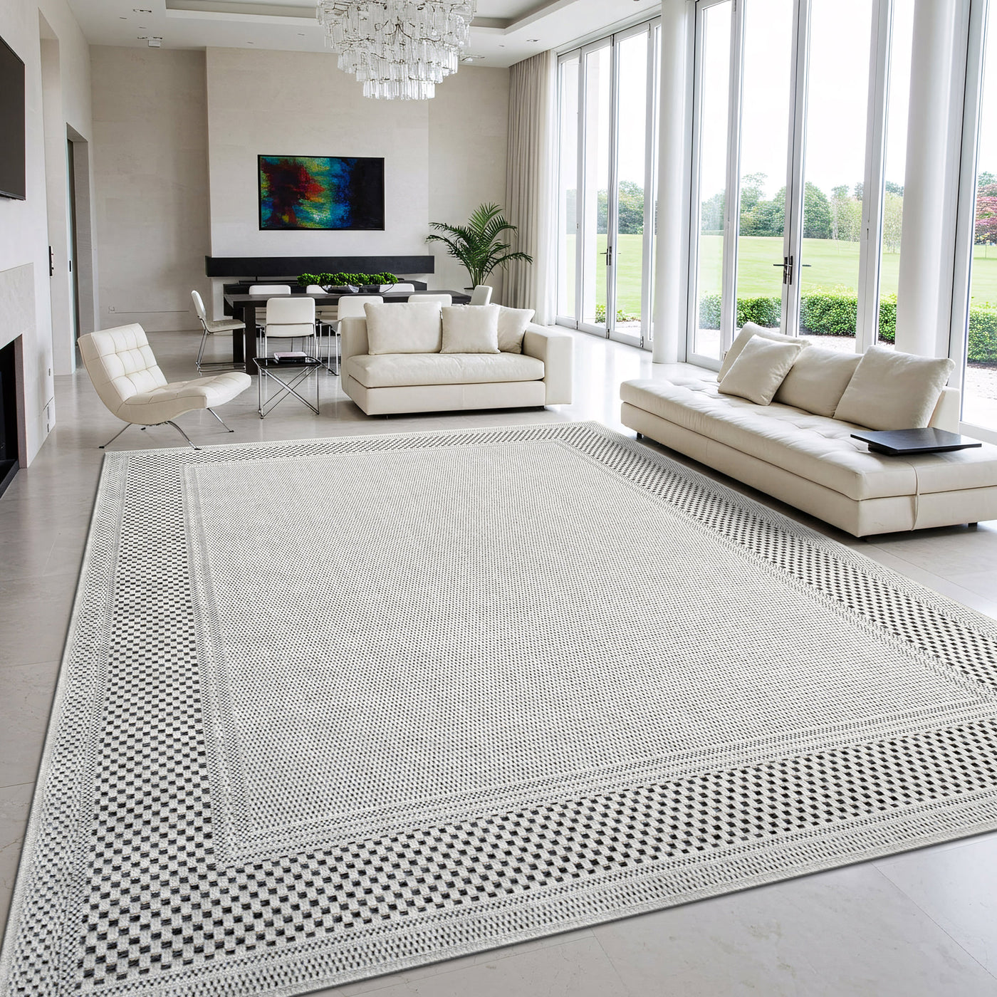 Fiora Bone 6 Jute-Look Rug | Indoor/Outdoor Elegance