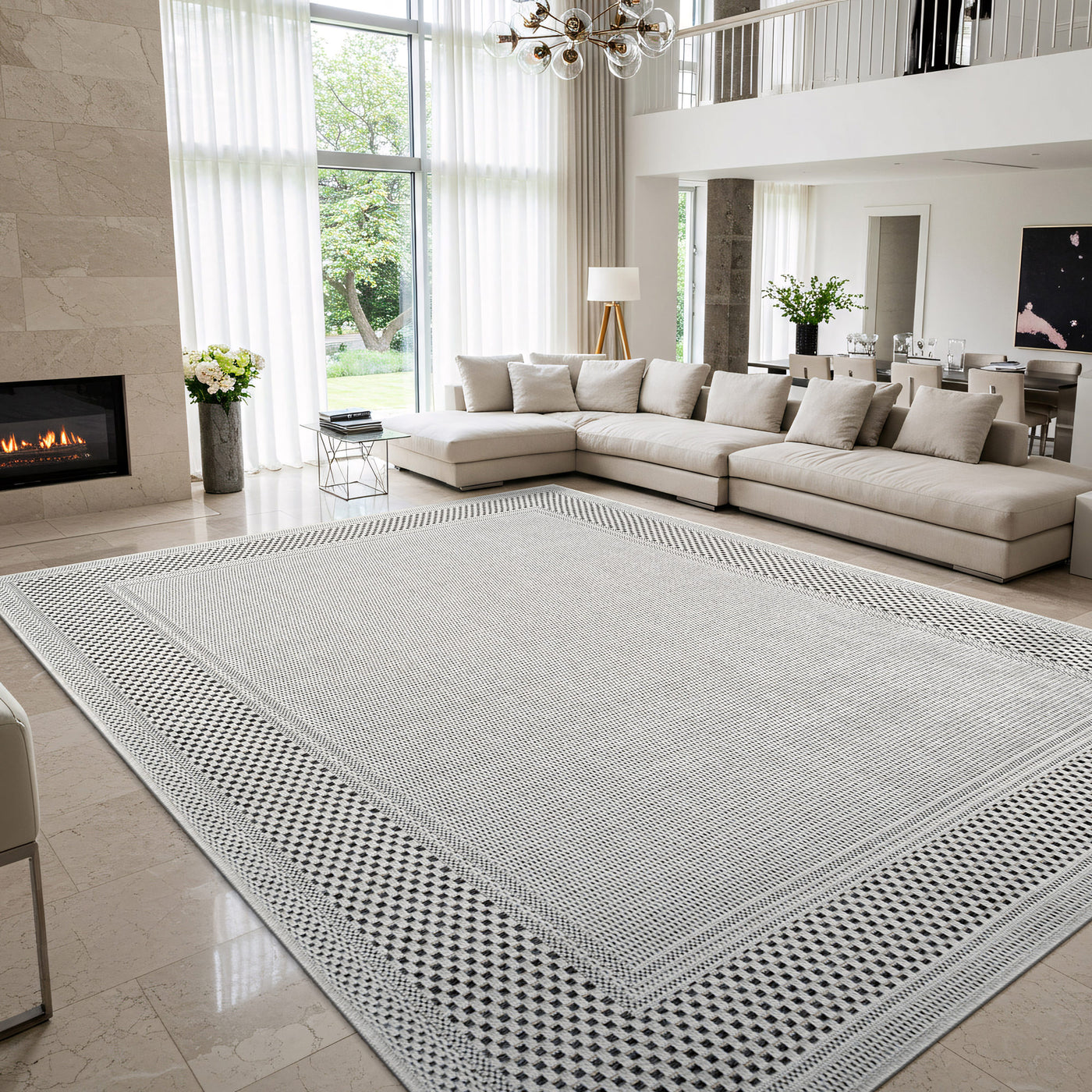 Fiora Bone 6 Jute-Look Rug | Indoor/Outdoor Elegance