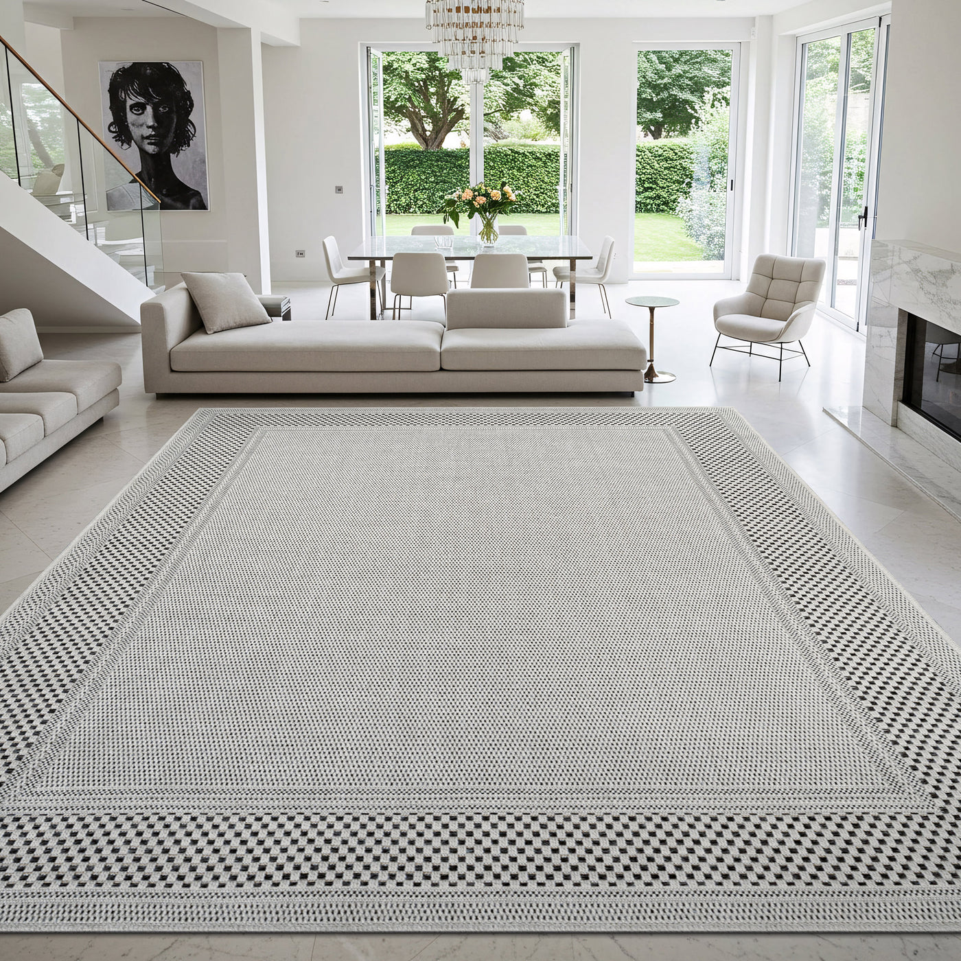 Fiora Bone 6 Jute-Look Rug | Indoor/Outdoor Elegance