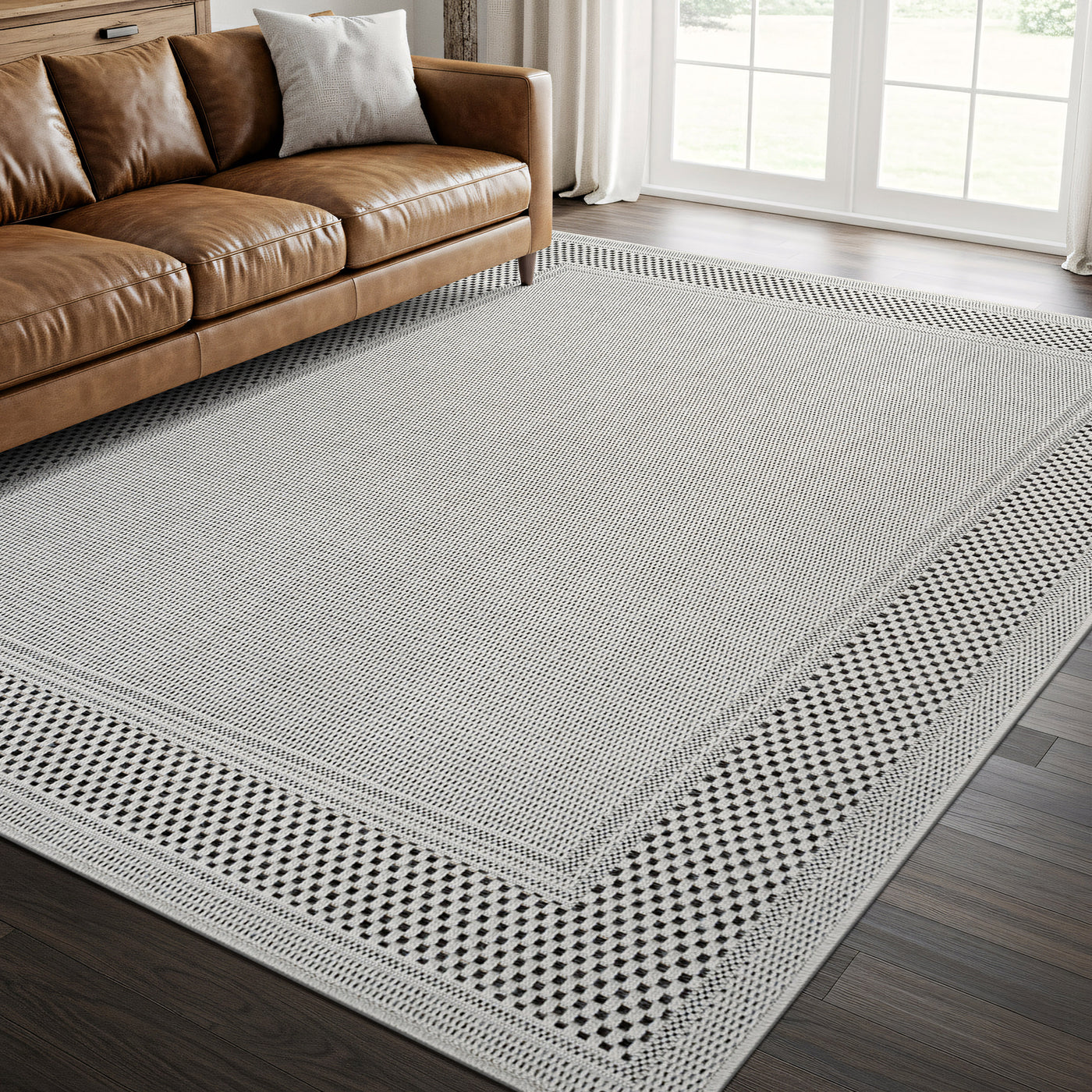 Fiora Bone 6 Jute-Look Rug | Indoor/Outdoor Elegance