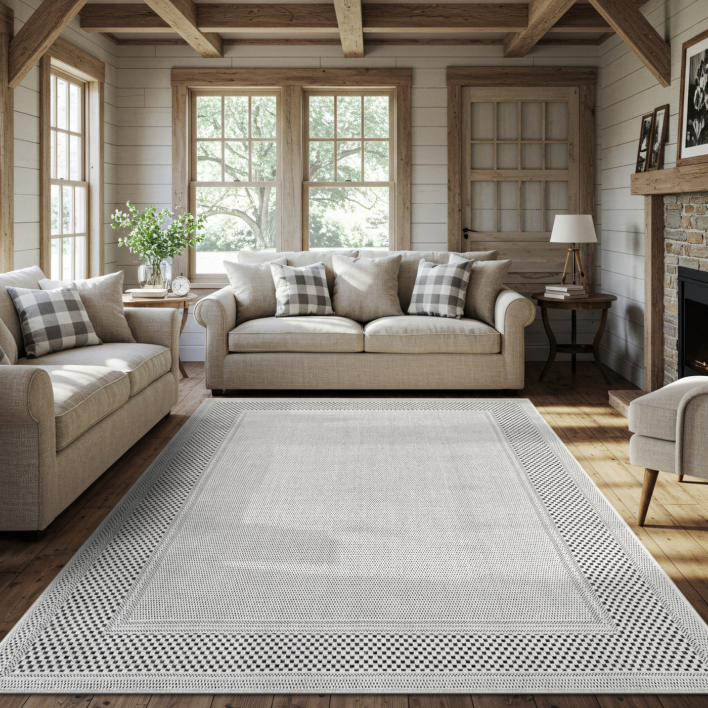 Fiora Bone 6 Jute-Look Rug | Indoor/Outdoor Elegance