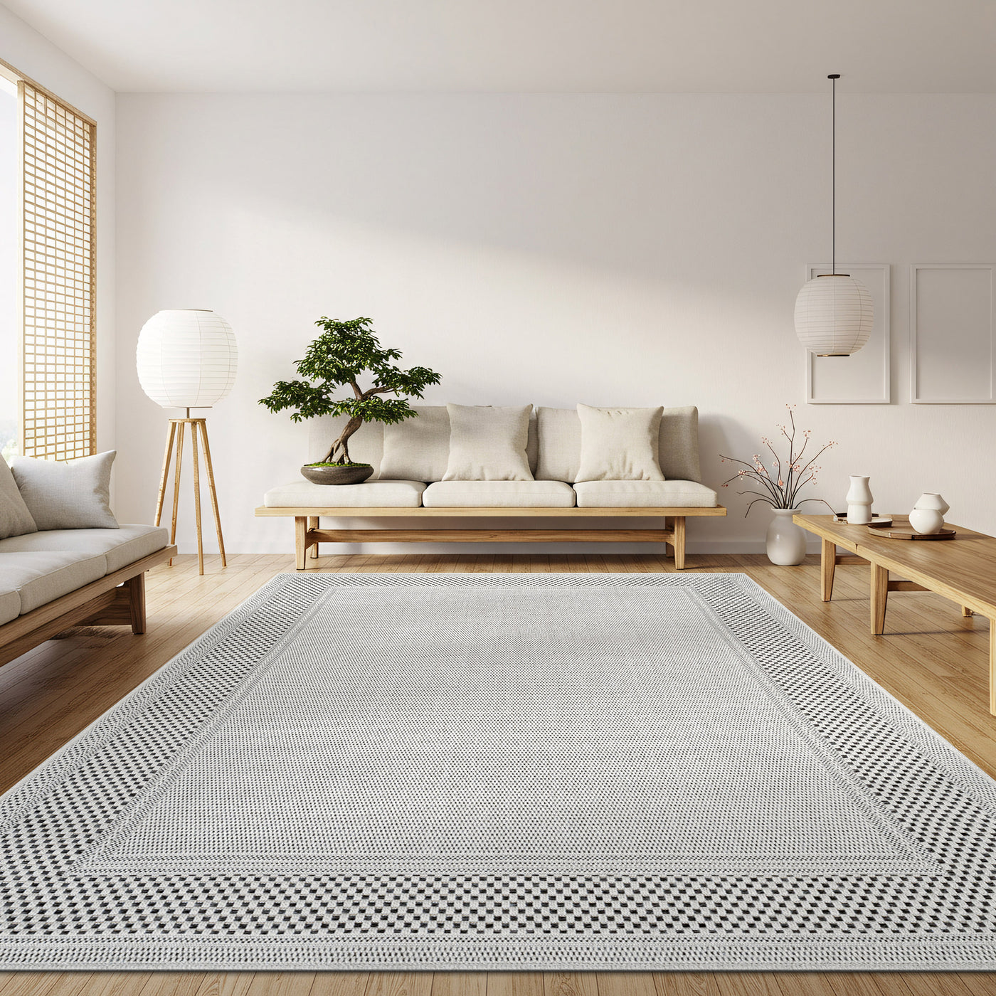 Fiora Bone 6 Jute-Look Rug | Indoor/Outdoor Elegance