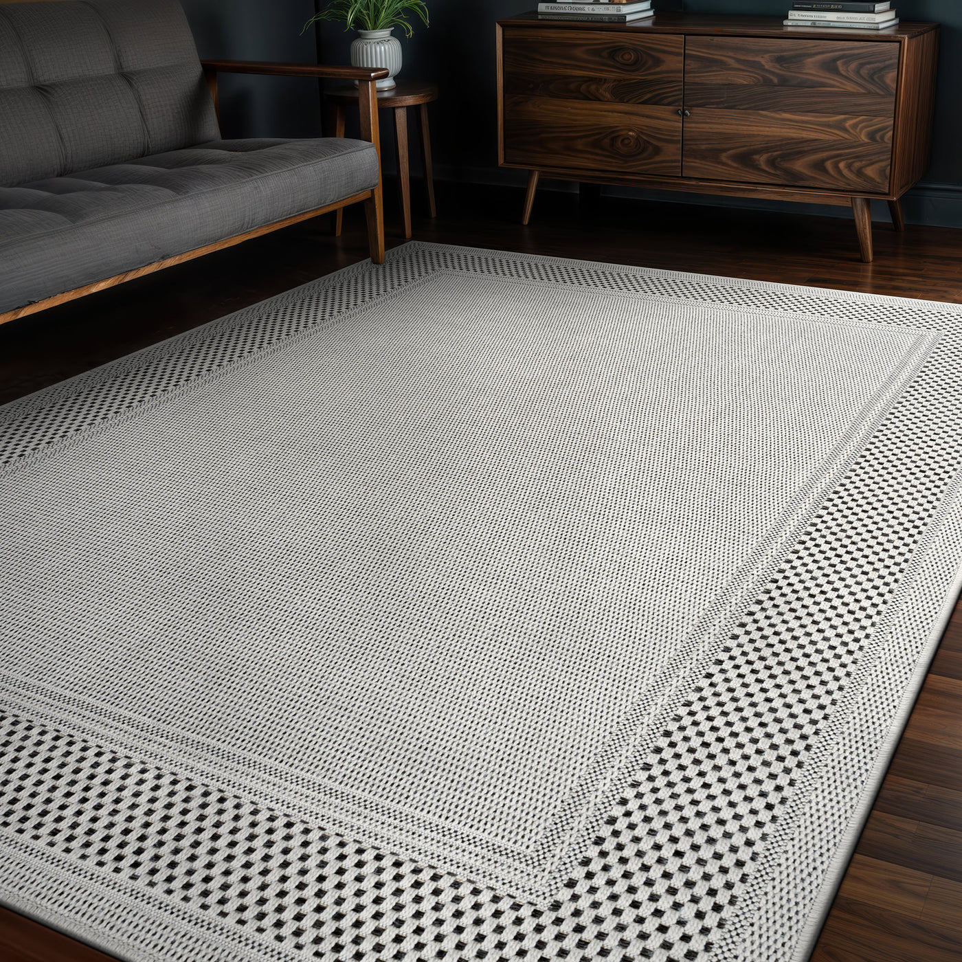 Fiora Bone 6 Jute-Look Rug | Indoor/Outdoor Elegance