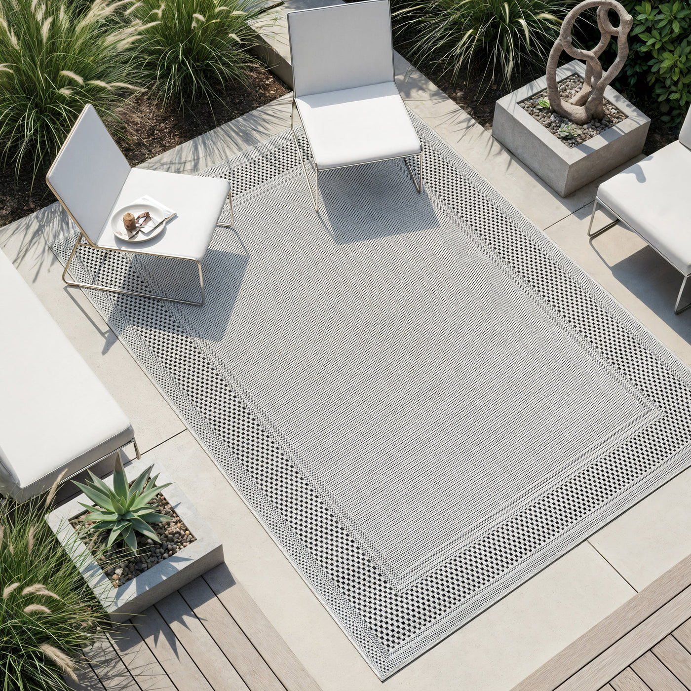 Fiora Bone 6 Jute-Look Rug | Indoor/Outdoor Elegance