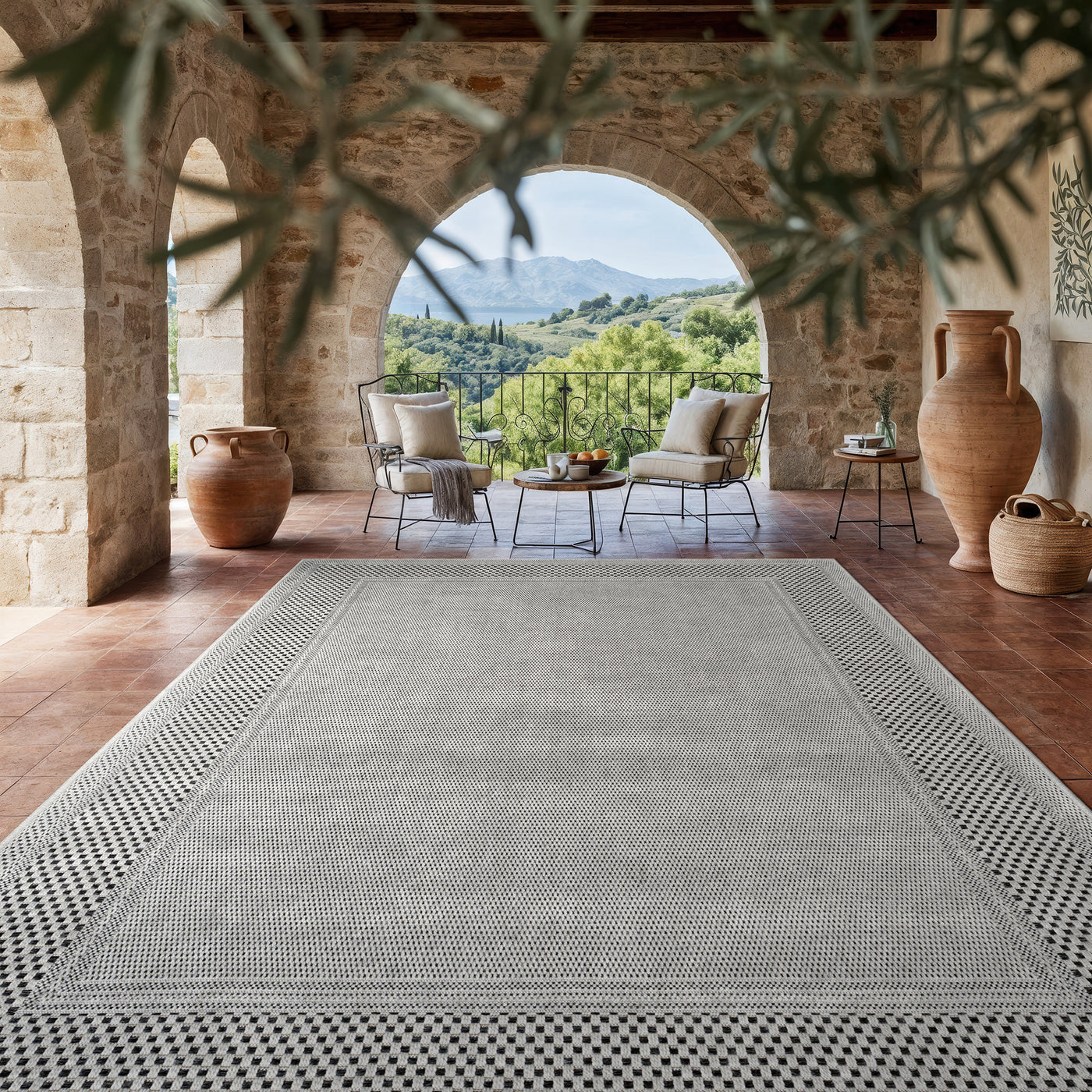 Fiora Bone 6 Jute-Look Rug | Indoor/Outdoor Elegance
