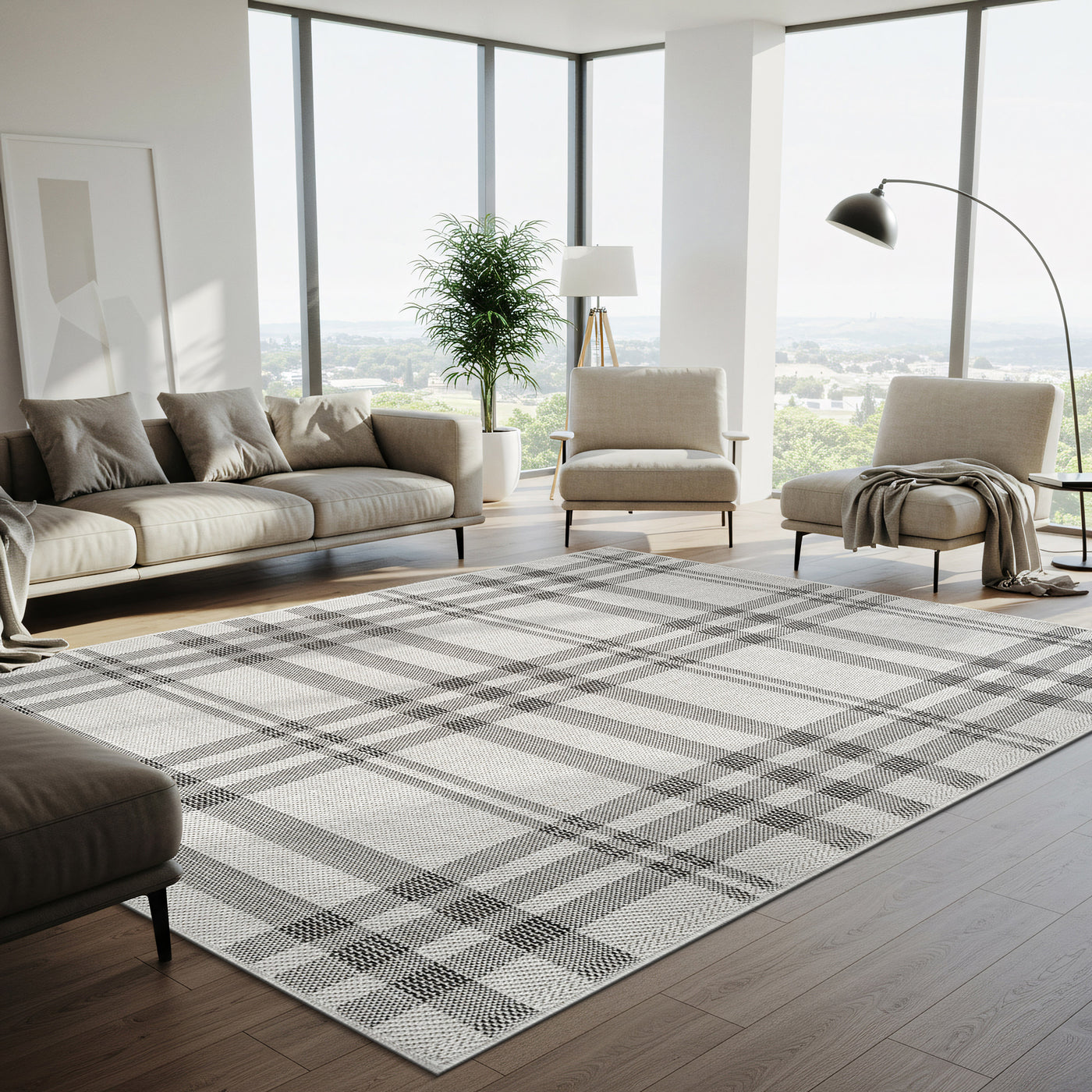 Fiora Bone 7 Jute-Look Rug | Indoor/Outdoor Elegance