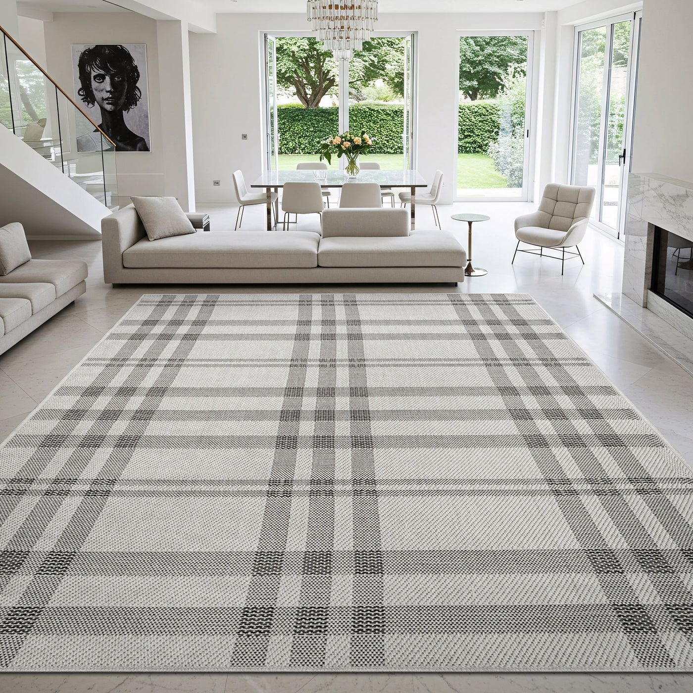 Fiora Bone 7 Jute-Look Rug | Indoor/Outdoor Elegance