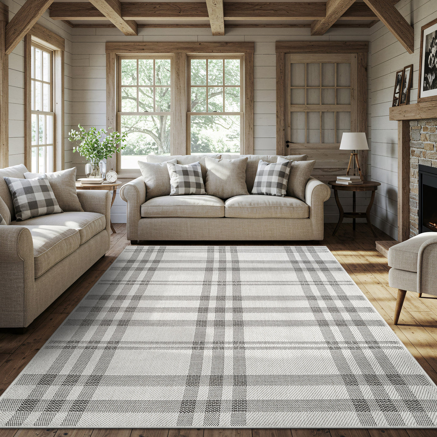 Fiora Bone 7 Jute-Look Rug | Indoor/Outdoor Elegance