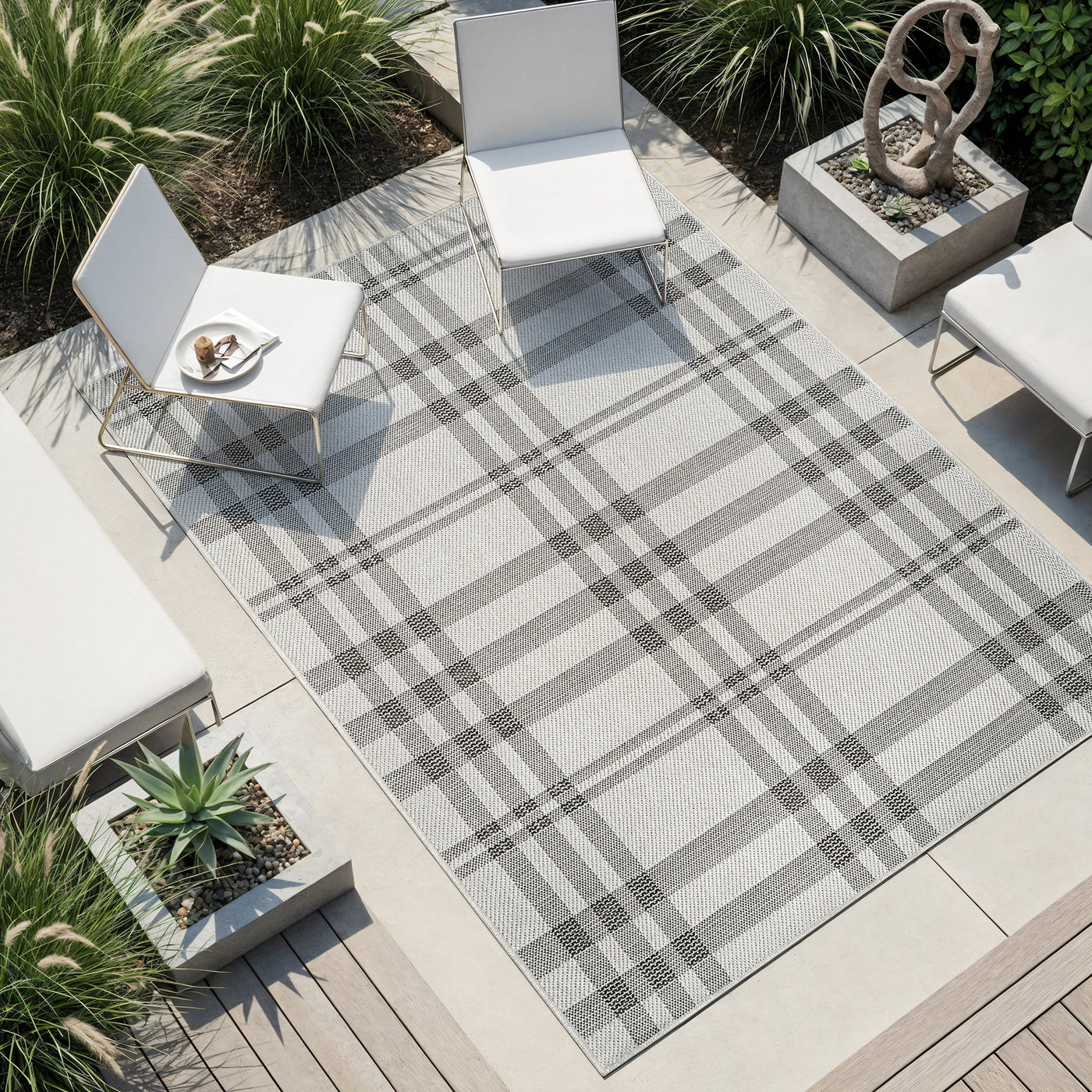 Fiora Bone 7 Jute-Look Rug | Indoor/Outdoor Elegance