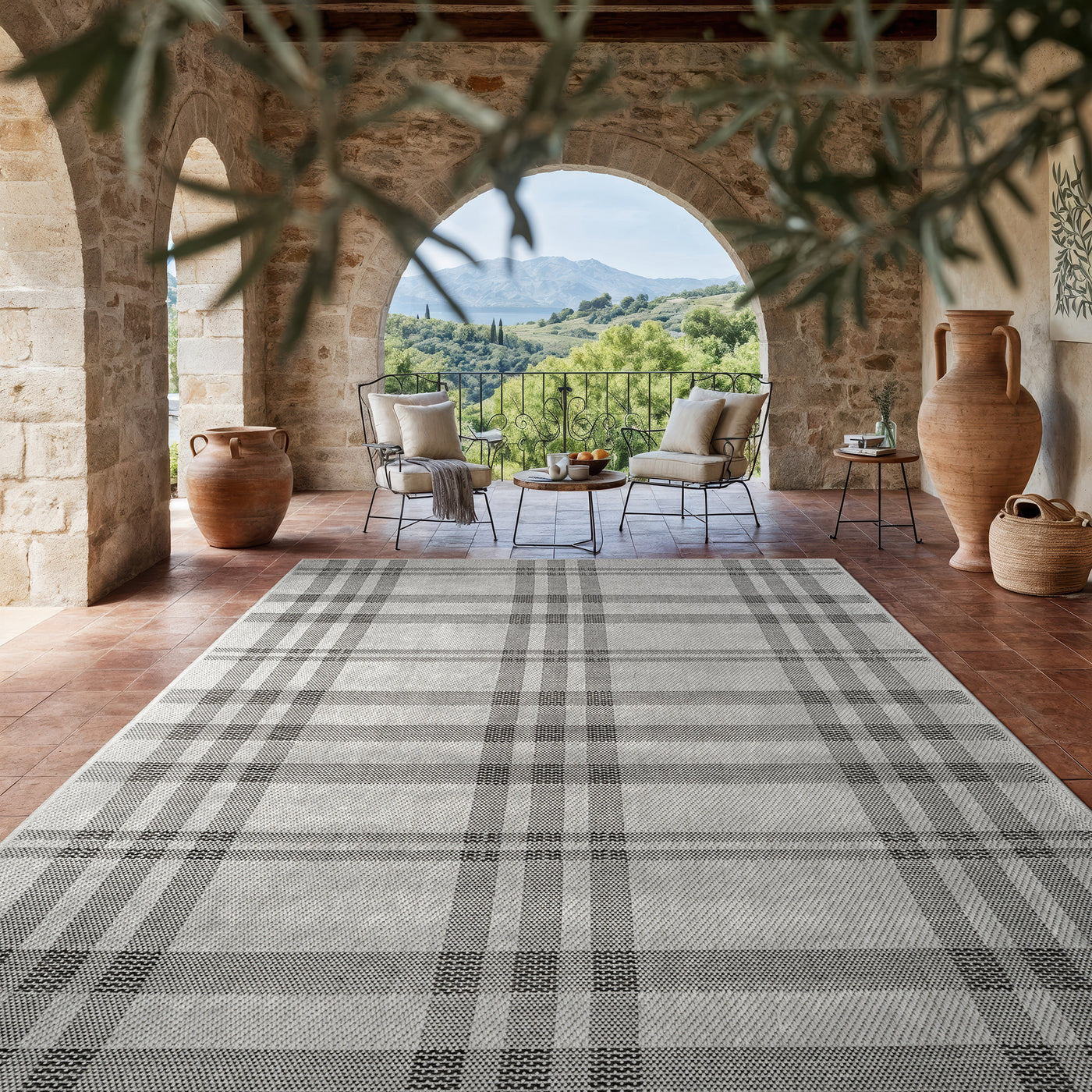Fiora Bone 7 Jute-Look Rug | Indoor/Outdoor Elegance