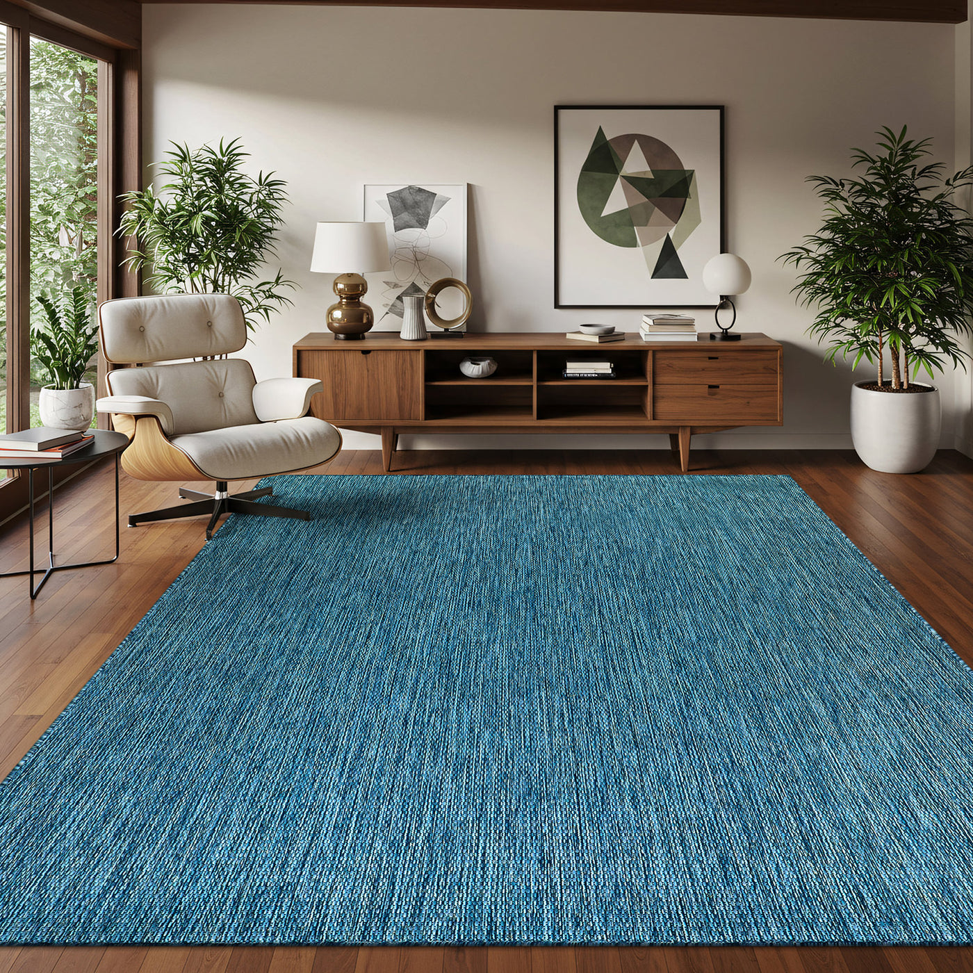 Alora Aqua Outdoor Area Rug | UV-Protected Jute-Look