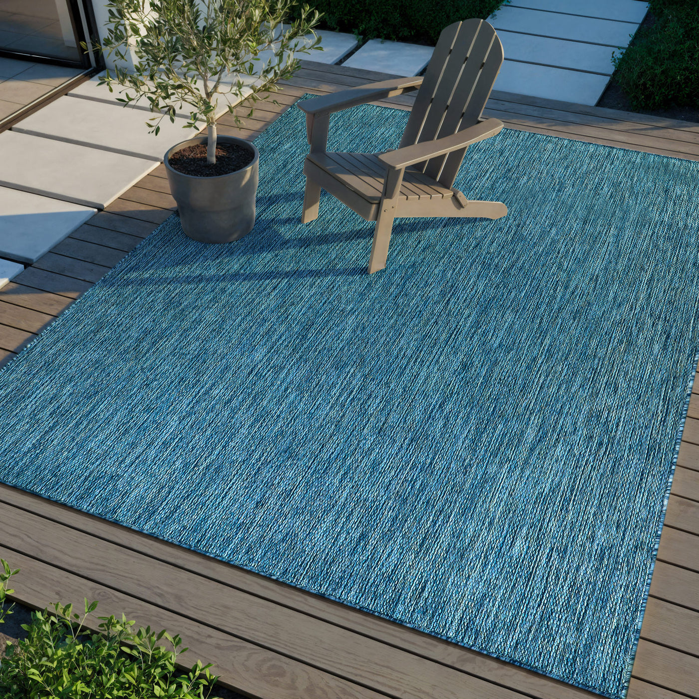 Alora Aqua Outdoor Area Rug | UV-Protected Jute-Look