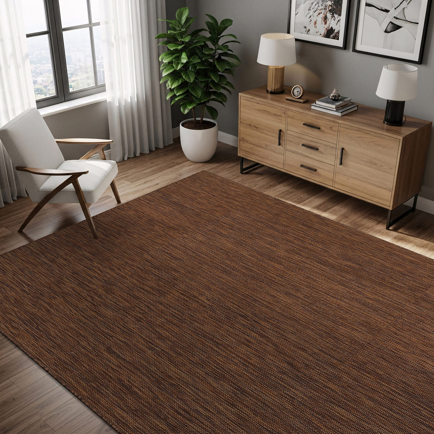 Alora Gold Outdoor Area Rug | Sun-Resistant Patio Decor