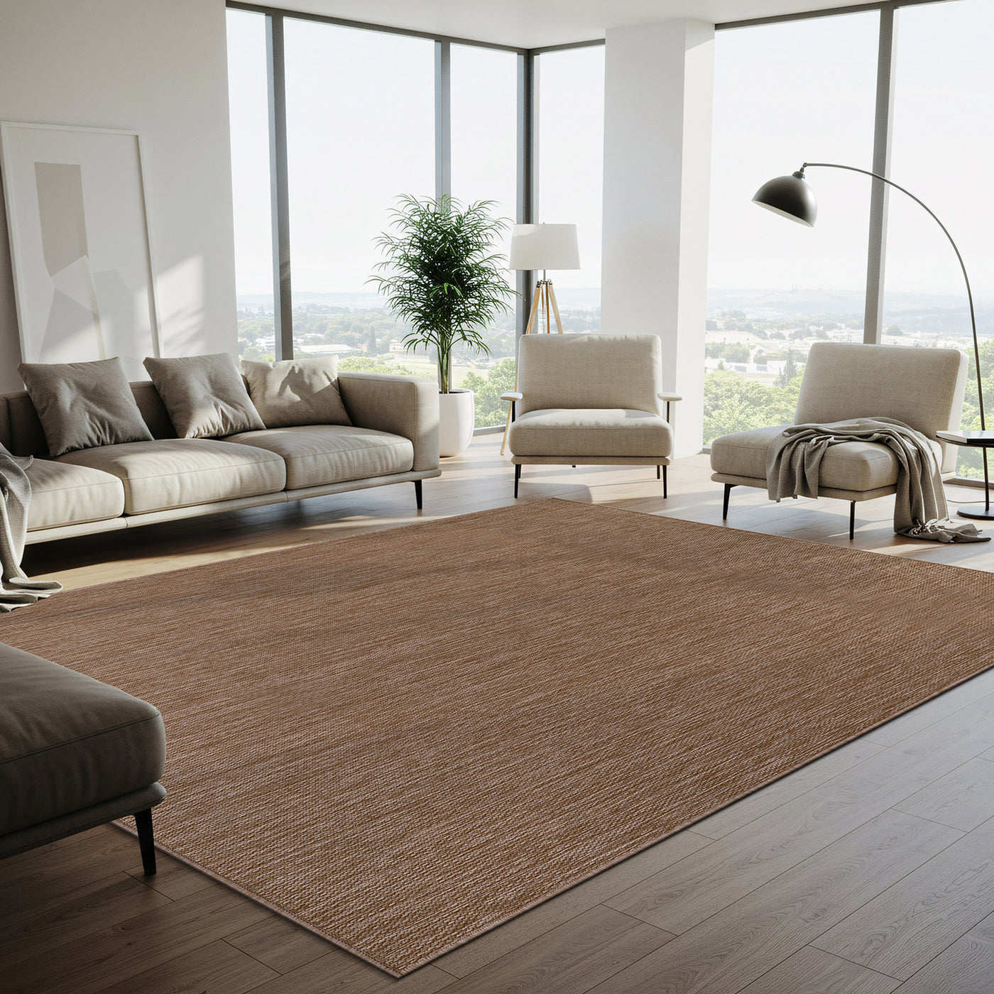 Alora Jute Outdoor Area Rug | Weatherproof & Washable