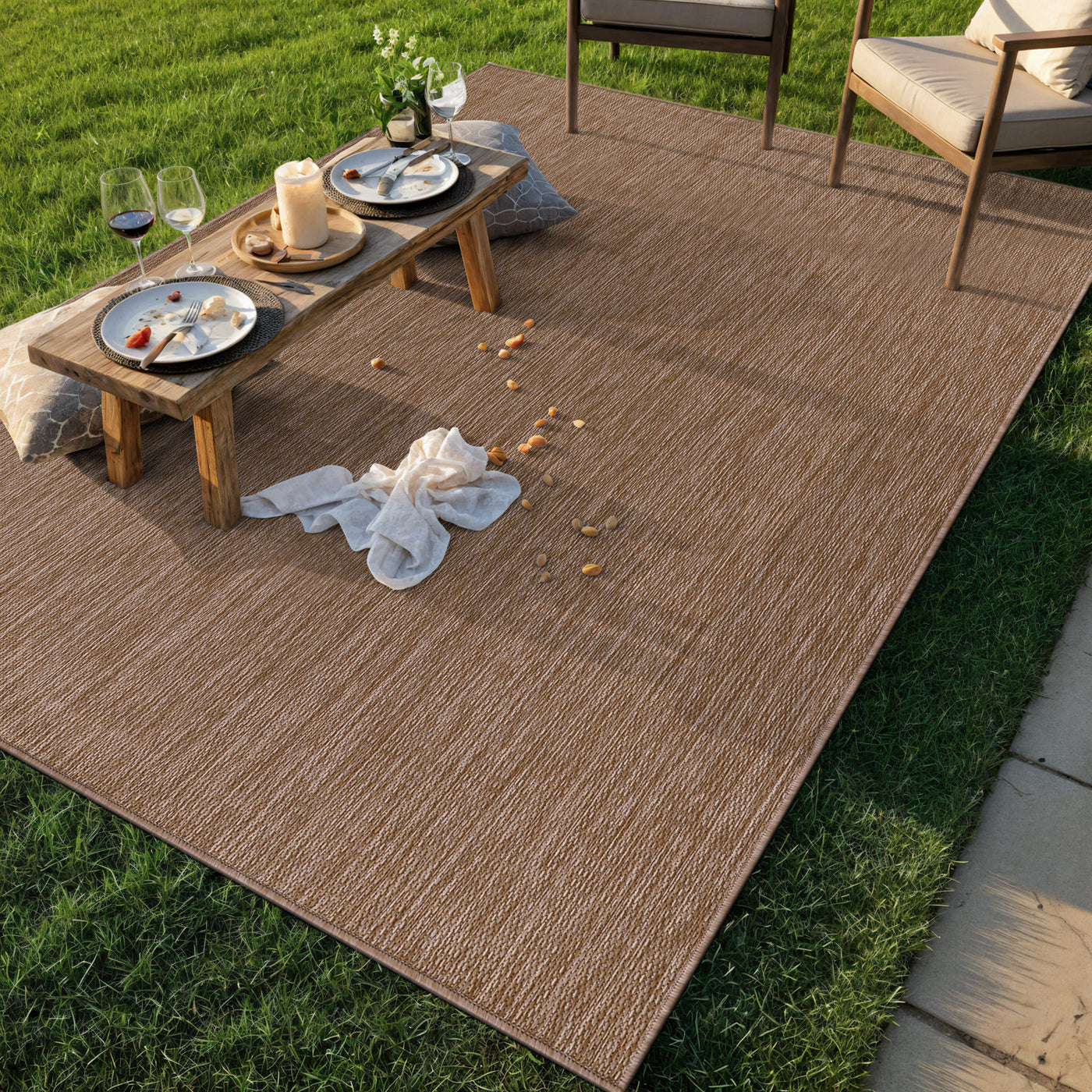 Alora Jute Outdoor Area Rug | Weatherproof & Washable
