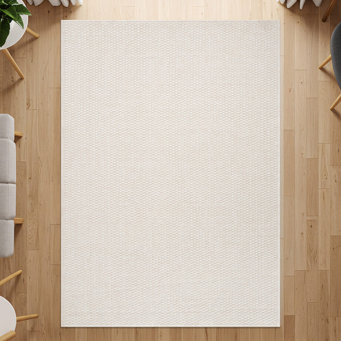 Woolen Bone Jute-Look Area Rug | Bright & Washable