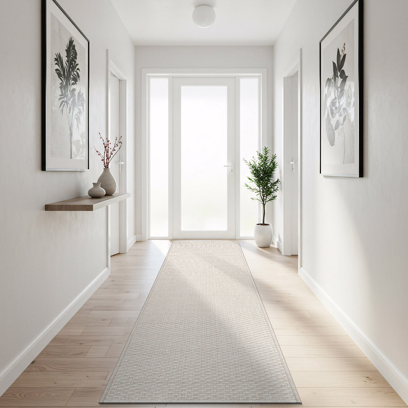 Woolen Bone Jute-Look Area Rug | Bright & Washable