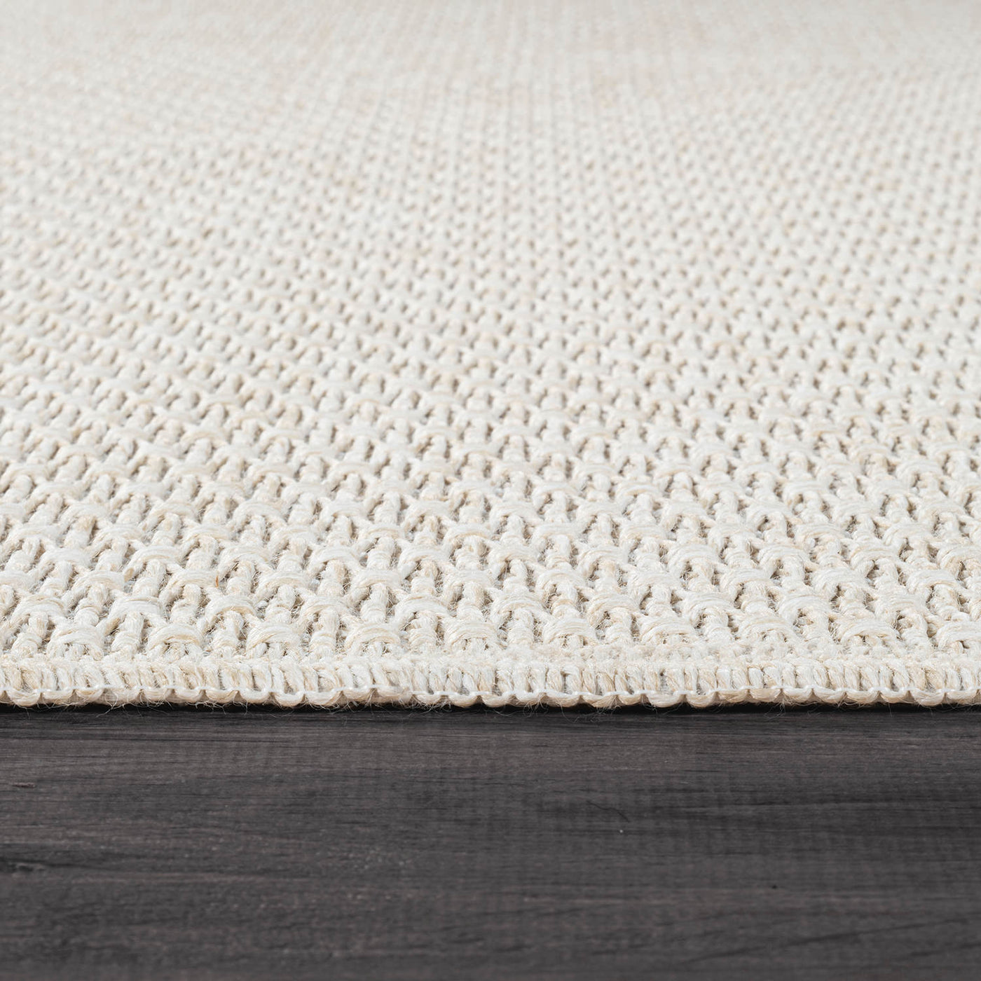 Woolen Bone Jute-Look Area Rug | Bright & Washable