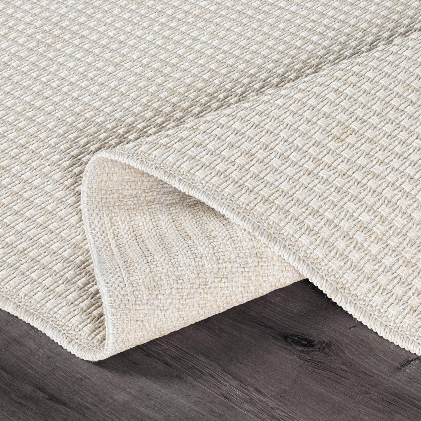 Woolen Bone Jute-Look Area Rug | Bright & Washable