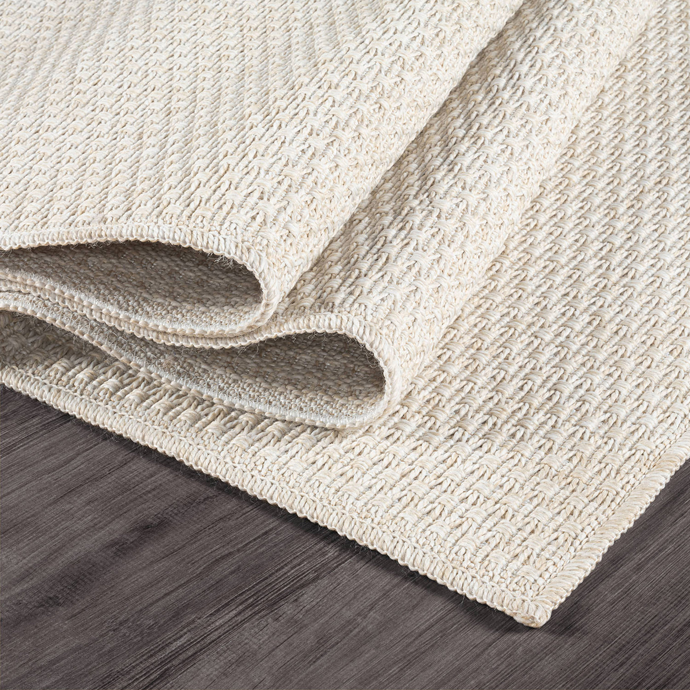 Woolen Bone Jute-Look Area Rug | Bright & Washable