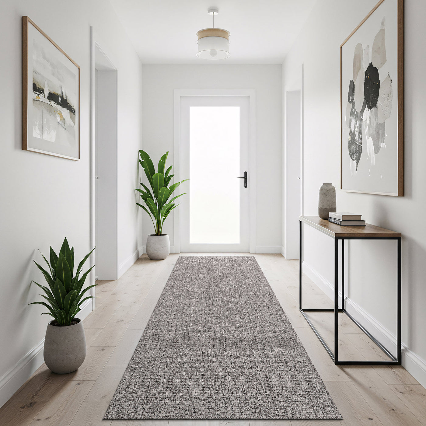 Woolen Gray Easy Jute-Look Rug | Easy Care Indoor & Outdoor