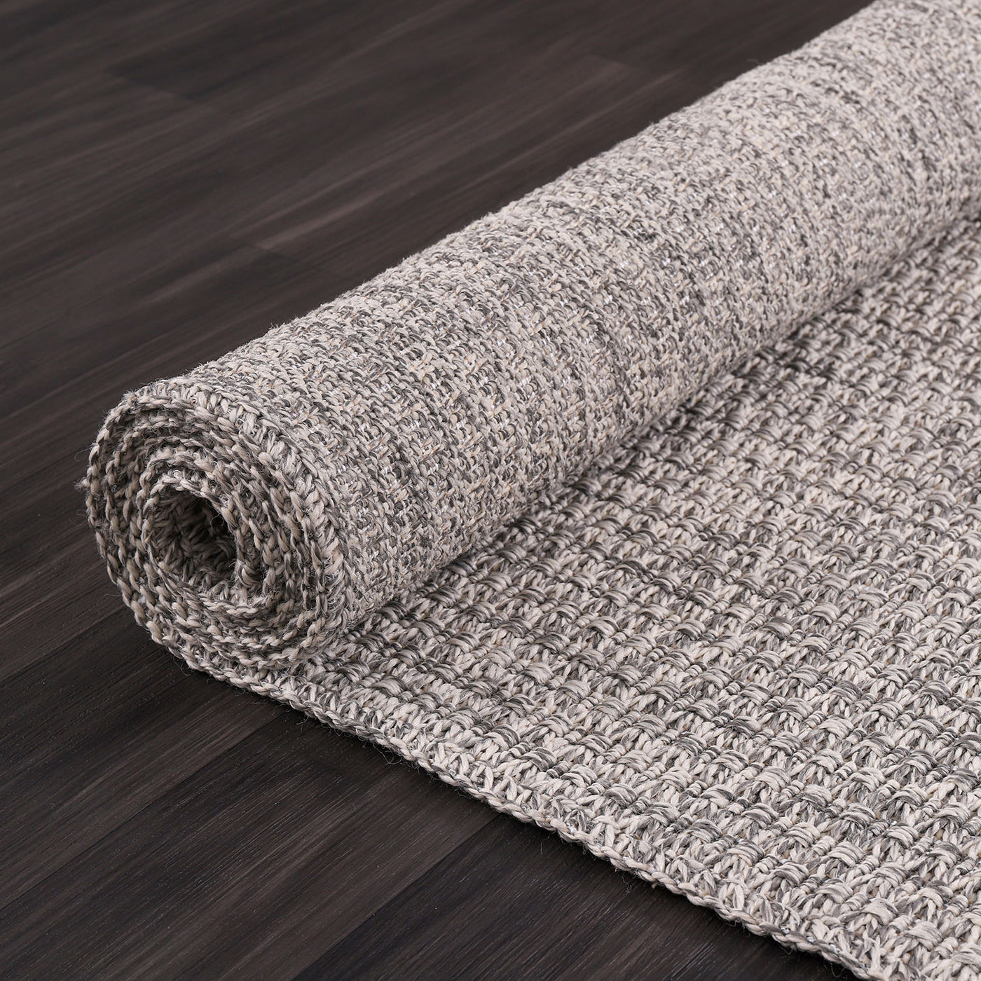 Woolen Gray Easy Jute-Look Rug | Easy Care Indoor & Outdoor