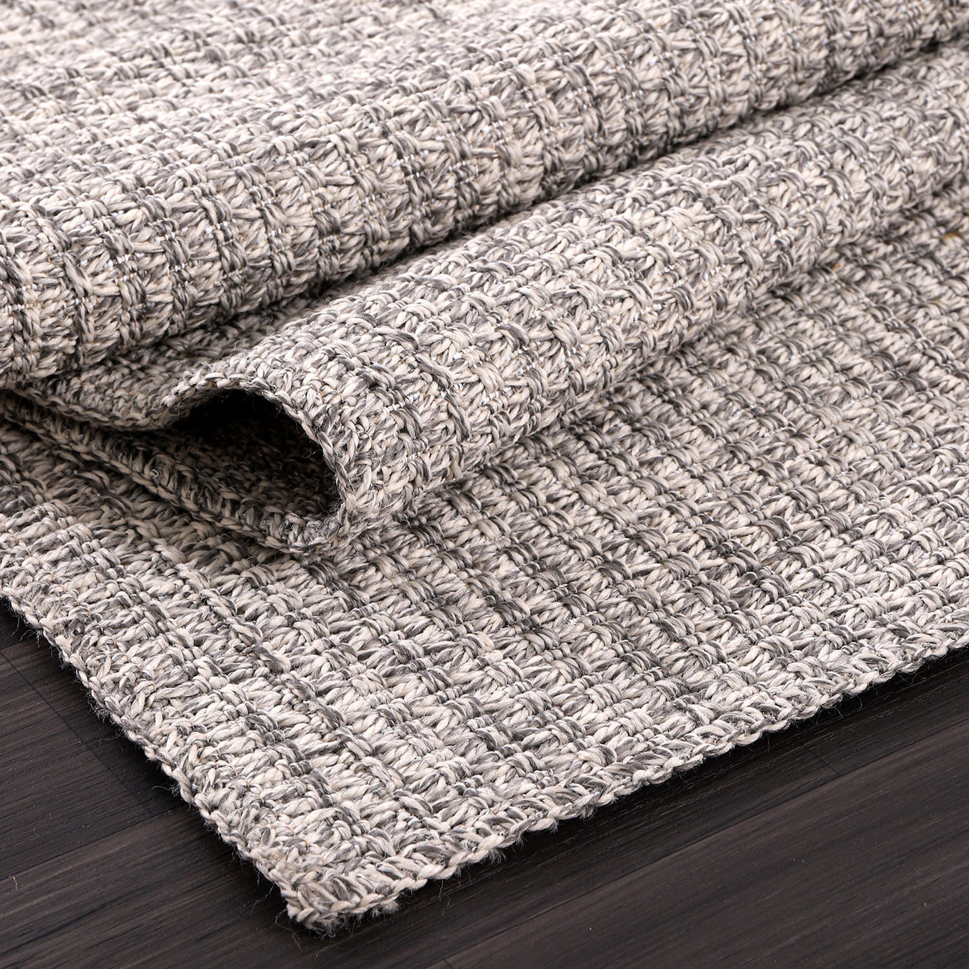 Woolen Gray Easy Jute-Look Rug | Easy Care Indoor & Outdoor