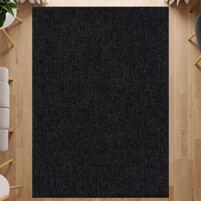 Jorena Dark Gray Jute-Look Rug | Durable Area Rug | JuteRugs.us