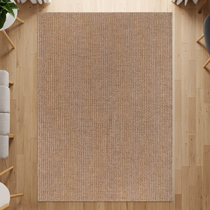 Woolen Natural Jute-Look Area Rug | Classic Earthy Style