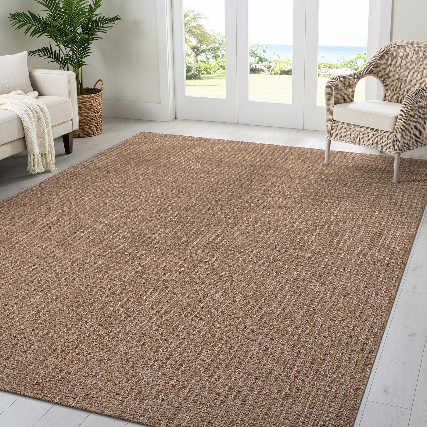 Woolen Natural Jute-Look Area Rug | Classic Earthy Style