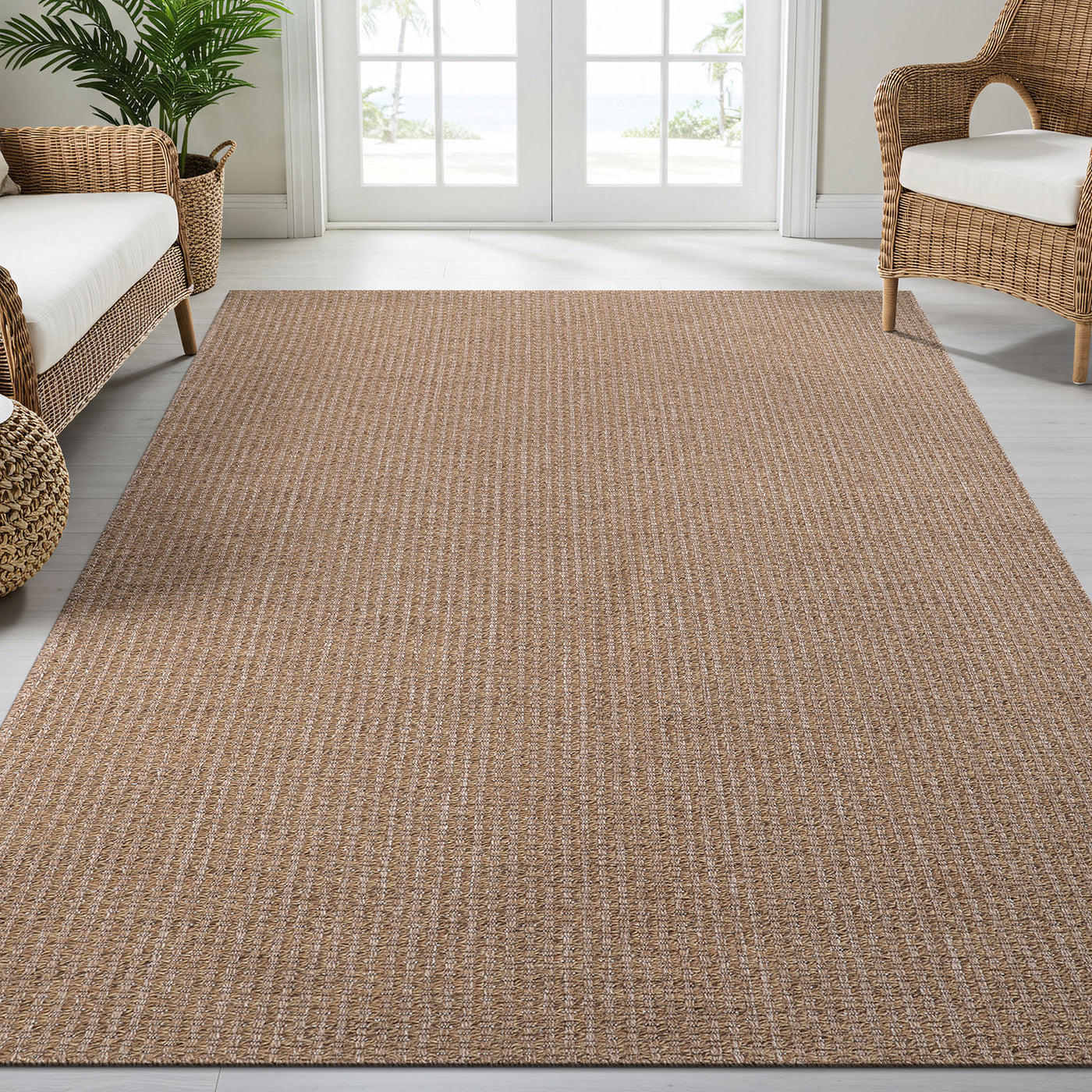 Woolen Natural Jute-Look Area Rug | Classic Earthy Style