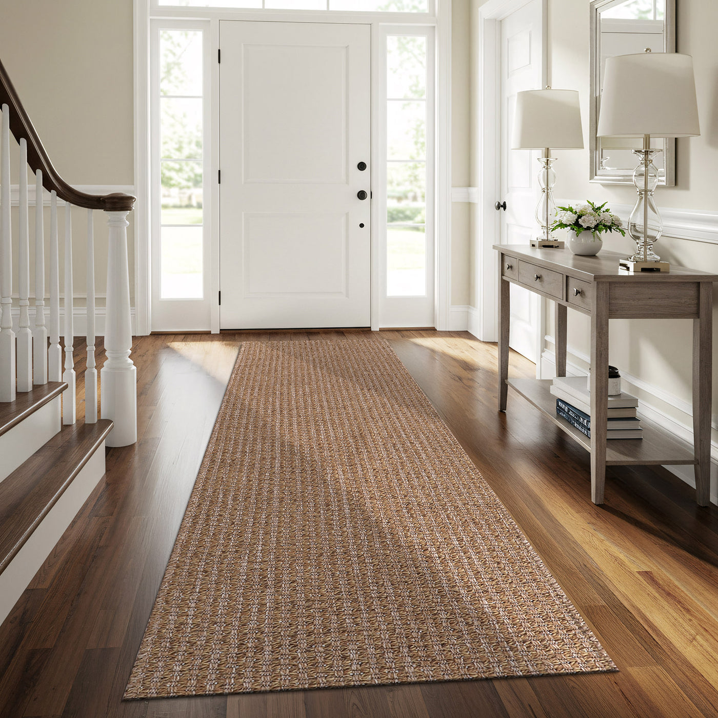 Woolen Natural Jute-Look Area Rug | Classic Earthy Style
