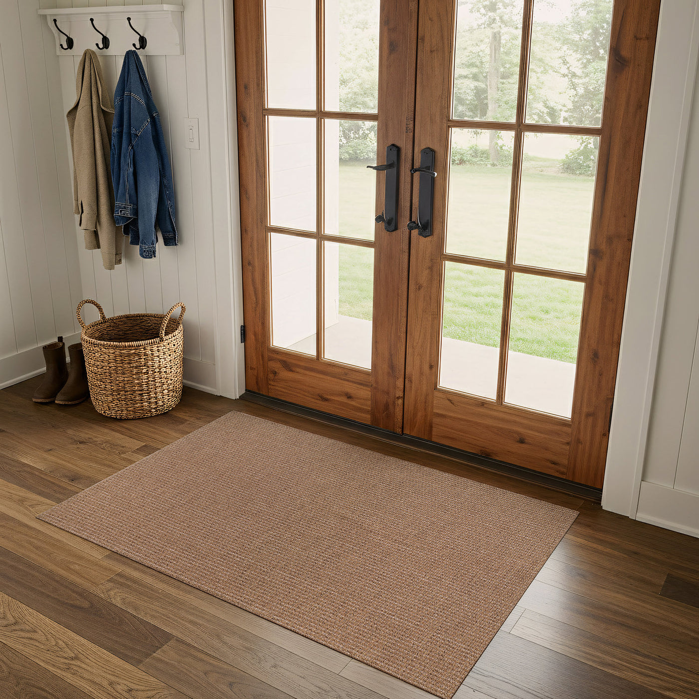 Woolen Natural Jute-Look Area Rug | Classic Earthy Style