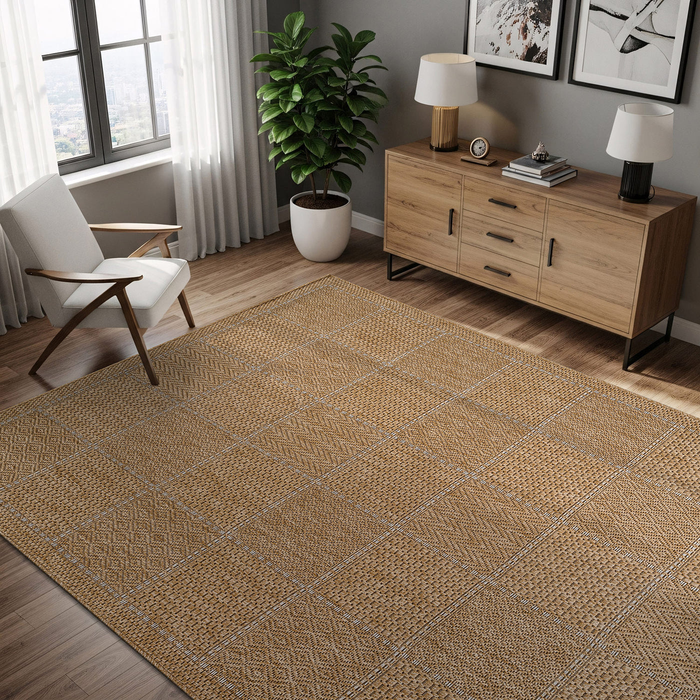 Royce Natural 5 Rug | Fade-Resistant Indoor/Outdoor