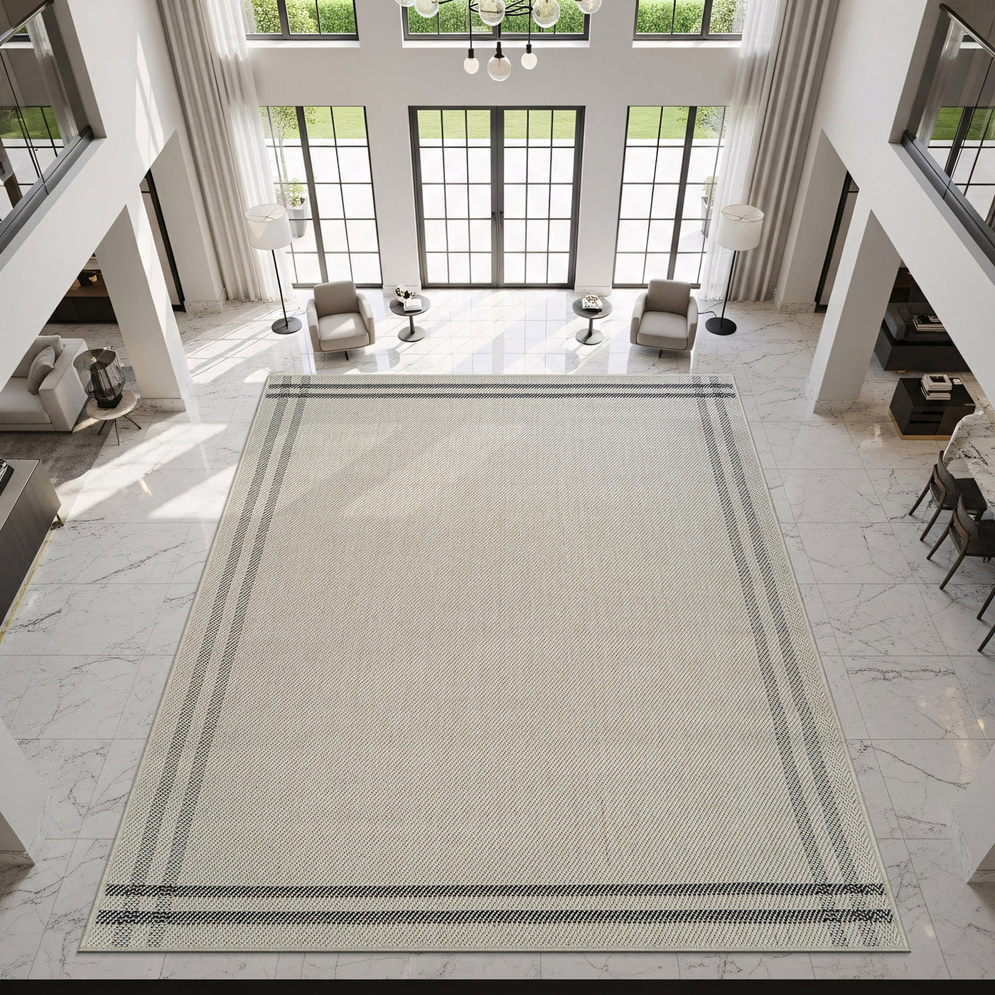 Woolen Bone 7 Washable Jute-Look Rug | Minimalist Decor